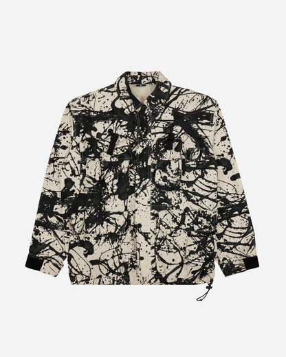 Utility Jacket With Ink Print White / Black