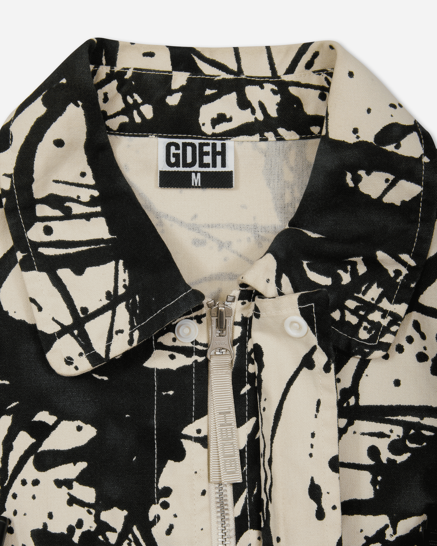 Utility Jacket With Ink Print White / Black