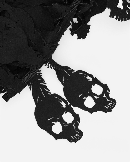 'Arts And Crafts' Laser Cut Skull Scarf Black