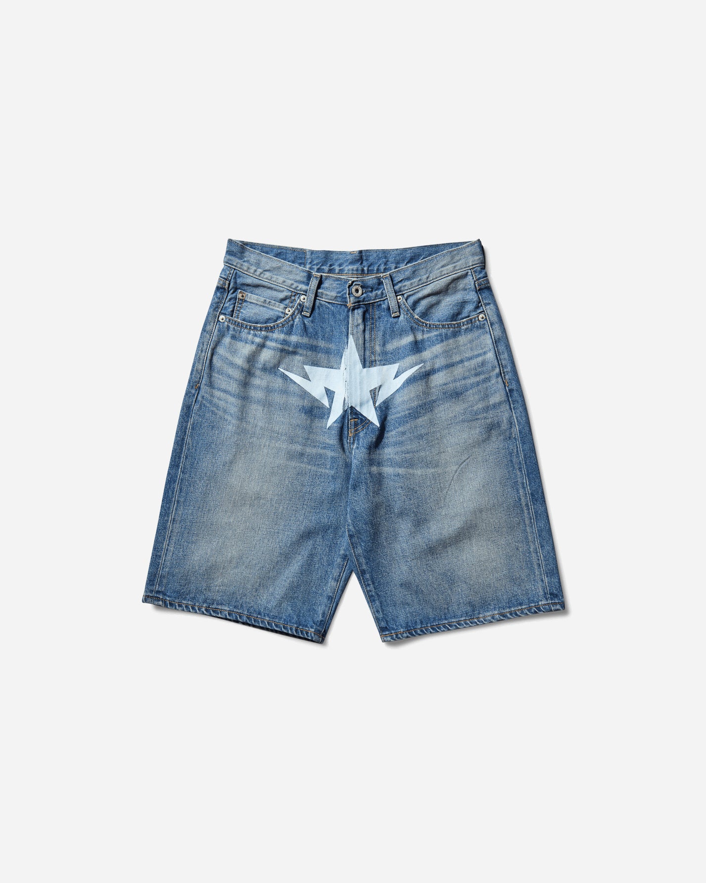 A Bathing Ape Twin Sta Relaxed Fit Denim Shorts M Light Indigo Shorts Denim Short 1L30151004 LIGHTINDI