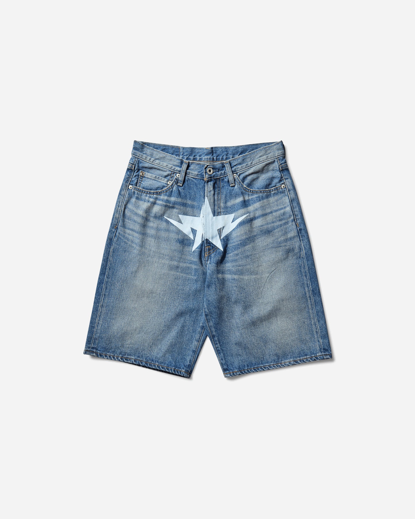 A Bathing Ape Twin Sta Relaxed Fit Denim Shorts M Light Indigo Shorts Denim Short 1L30151004 LIGHTINDI