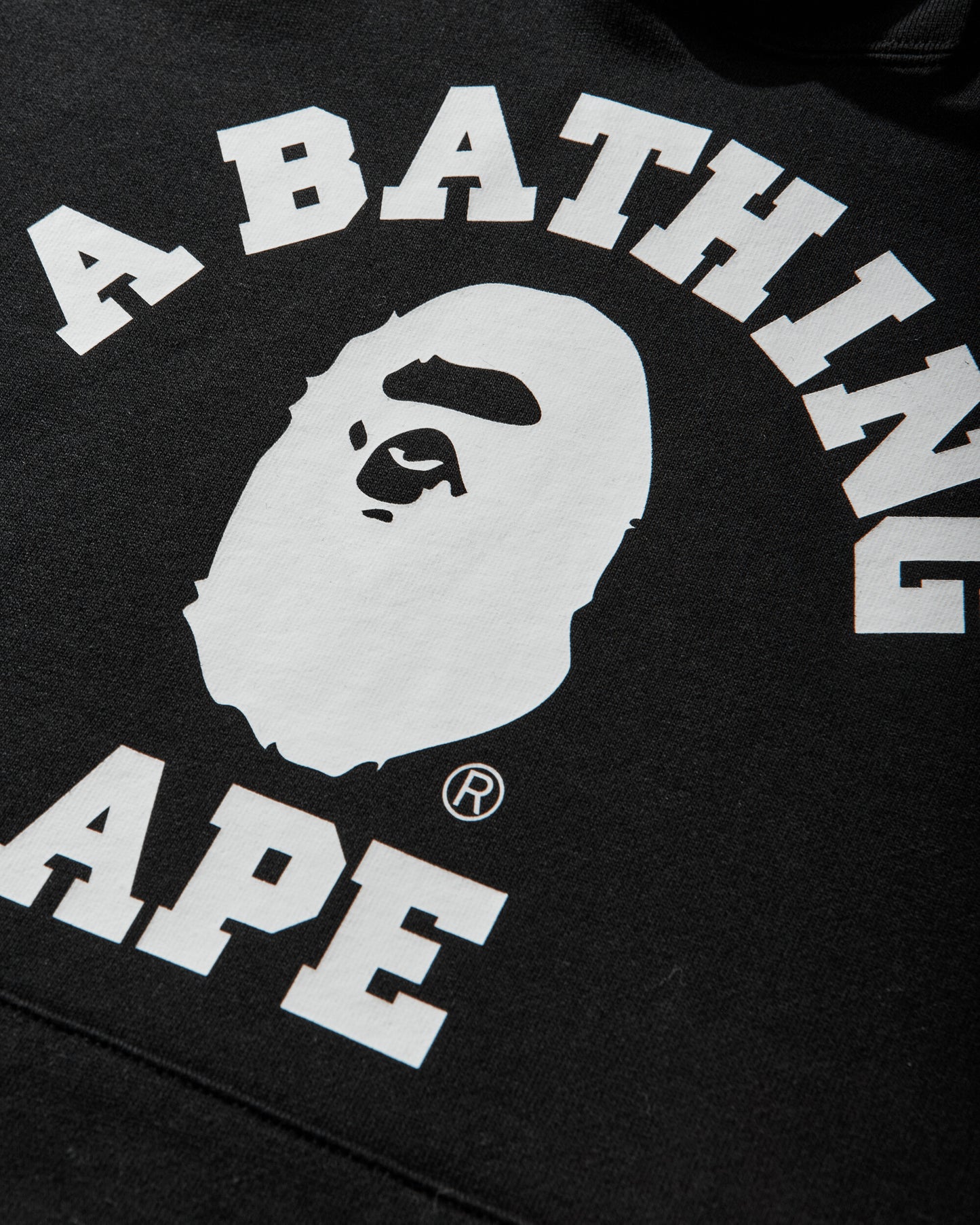A Bathing Ape College Pullover Hoodie Black Sweatshirts Hoodies 1M30114003 BLACK