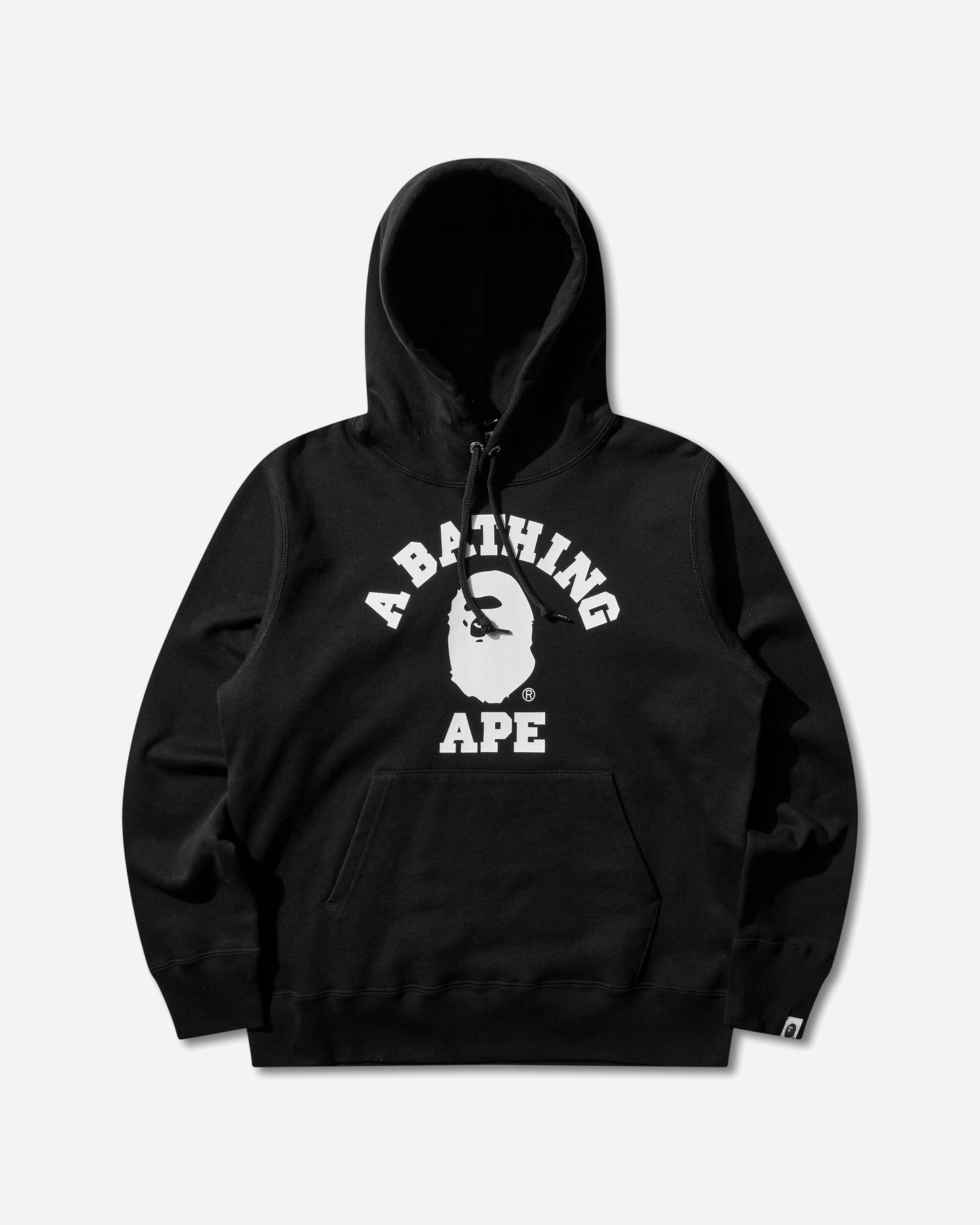 A Bathing Ape College Pullover Hoodie Black Sweatshirts Hoodies 1M30114003 BLACK