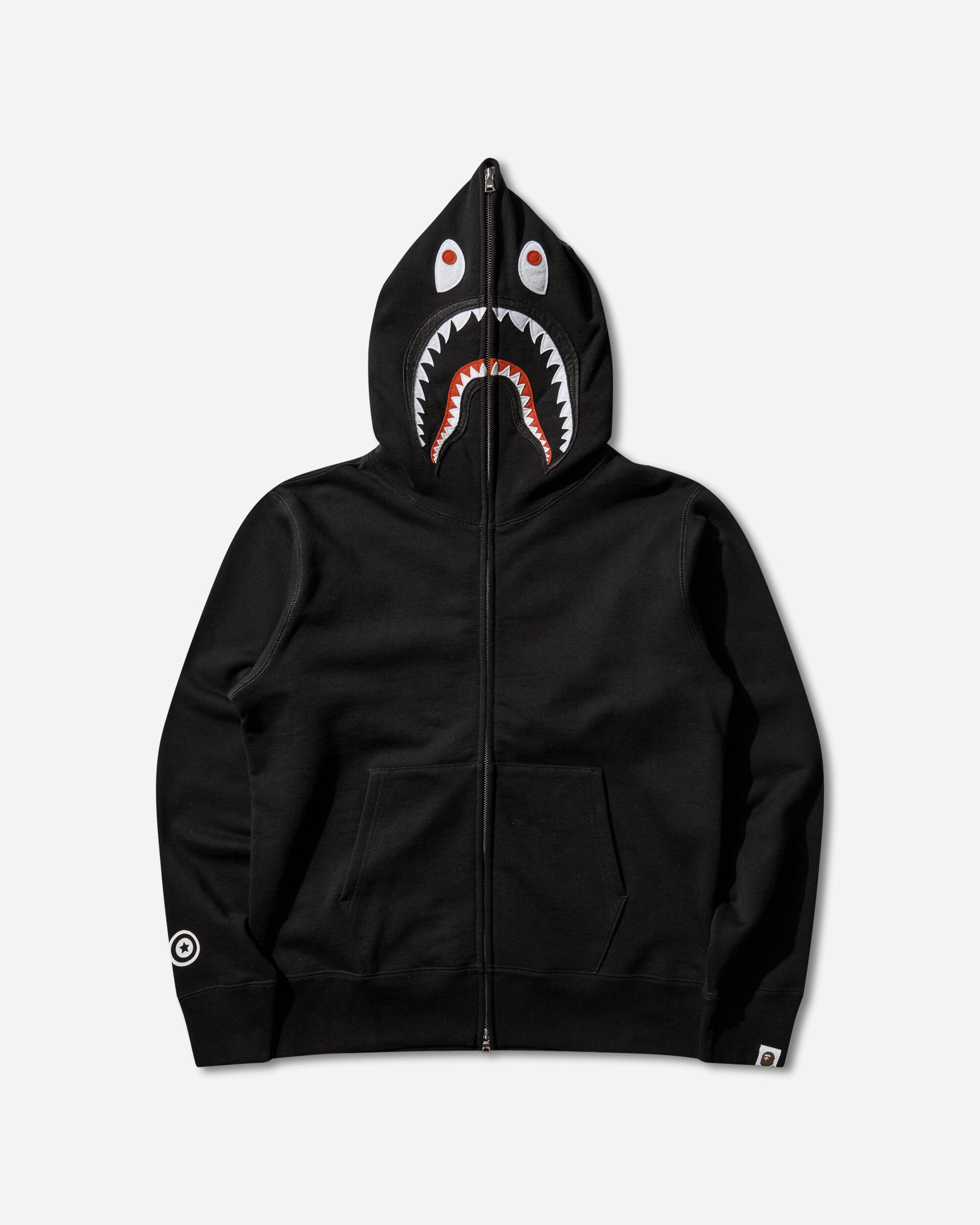 A Bathing Ape Shark Full Zip Hoodie M Black Sweatshirts Hoodies 1L80115304 BLACK