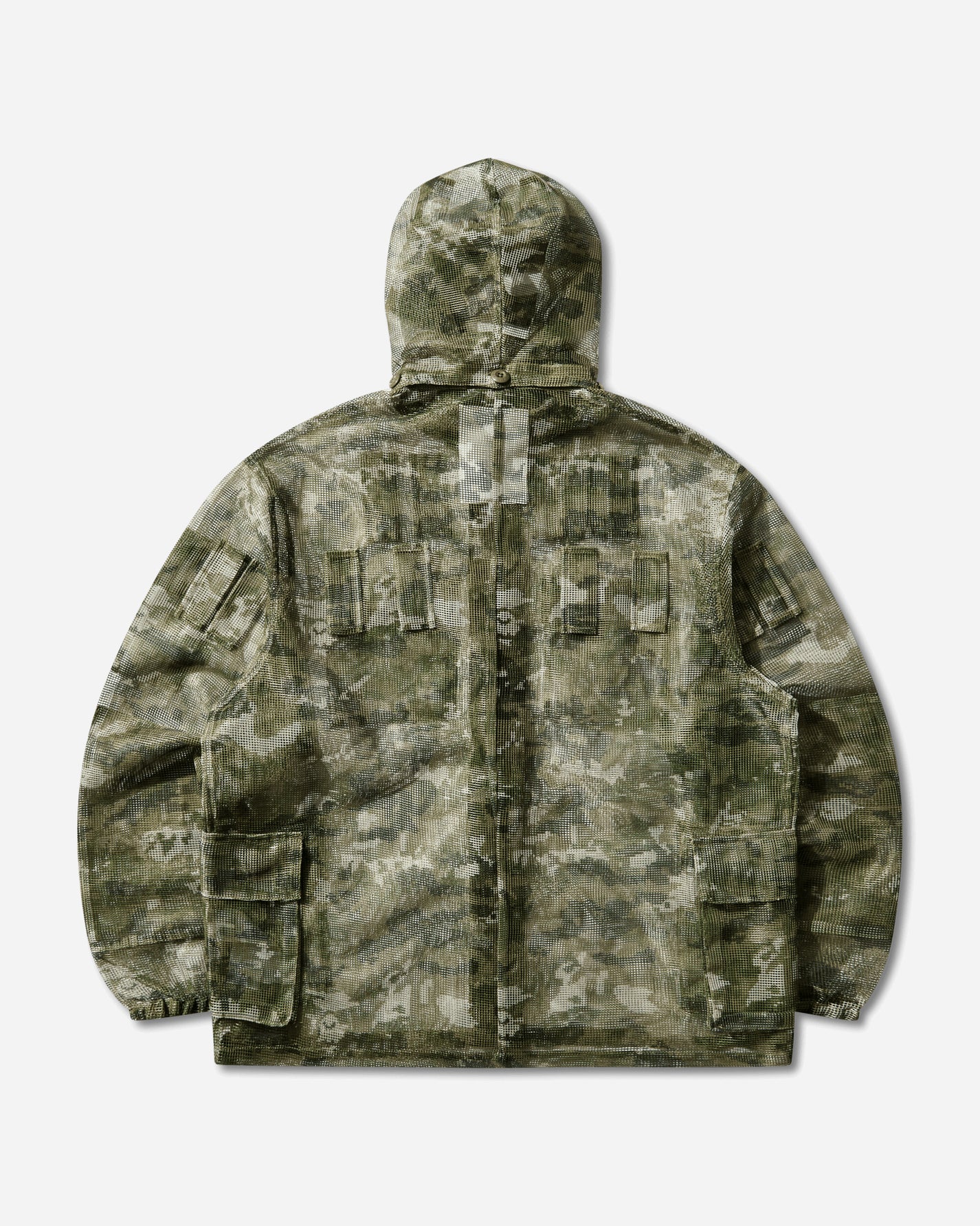 A Bathing Ape Multi Pixel Camo Mask Hooded Shirt Jacket Green Coats and Jackets Jackets 1M30140307 GREEN