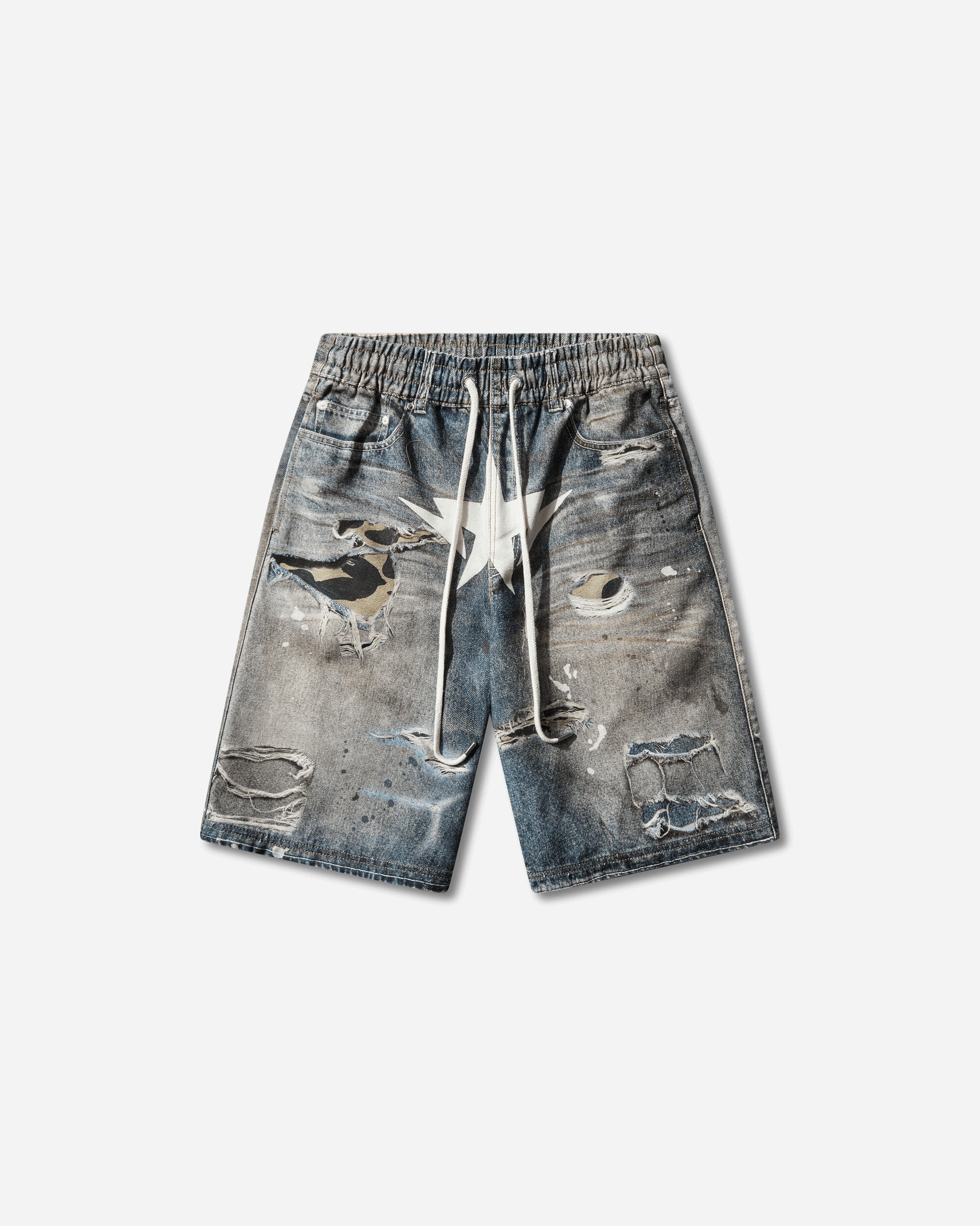 A Bathing Ape Bape Sta Fake Print Relaxed Fit Shorts Light Indigo Shorts Short 1M30151306 LIGHTINDI