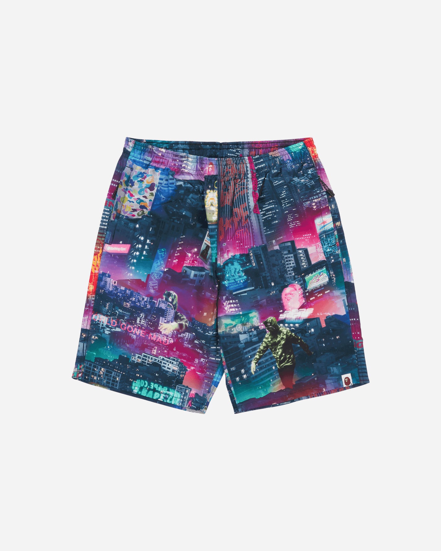 A Bathing Ape Neon Tokyo BLACK Shorts Short Track 1G30153023 BLACK