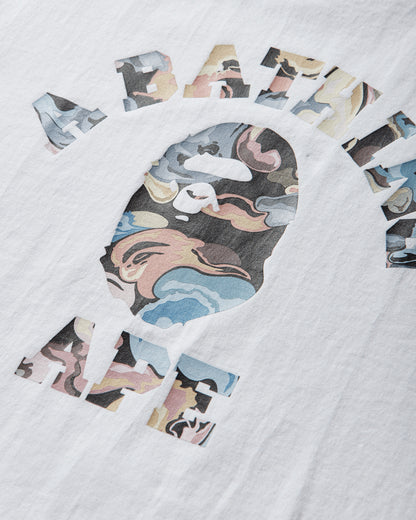 A Bathing Ape Art Camo College Tee M White T-Shirts Shortsleeve 1L80110035 WHITE