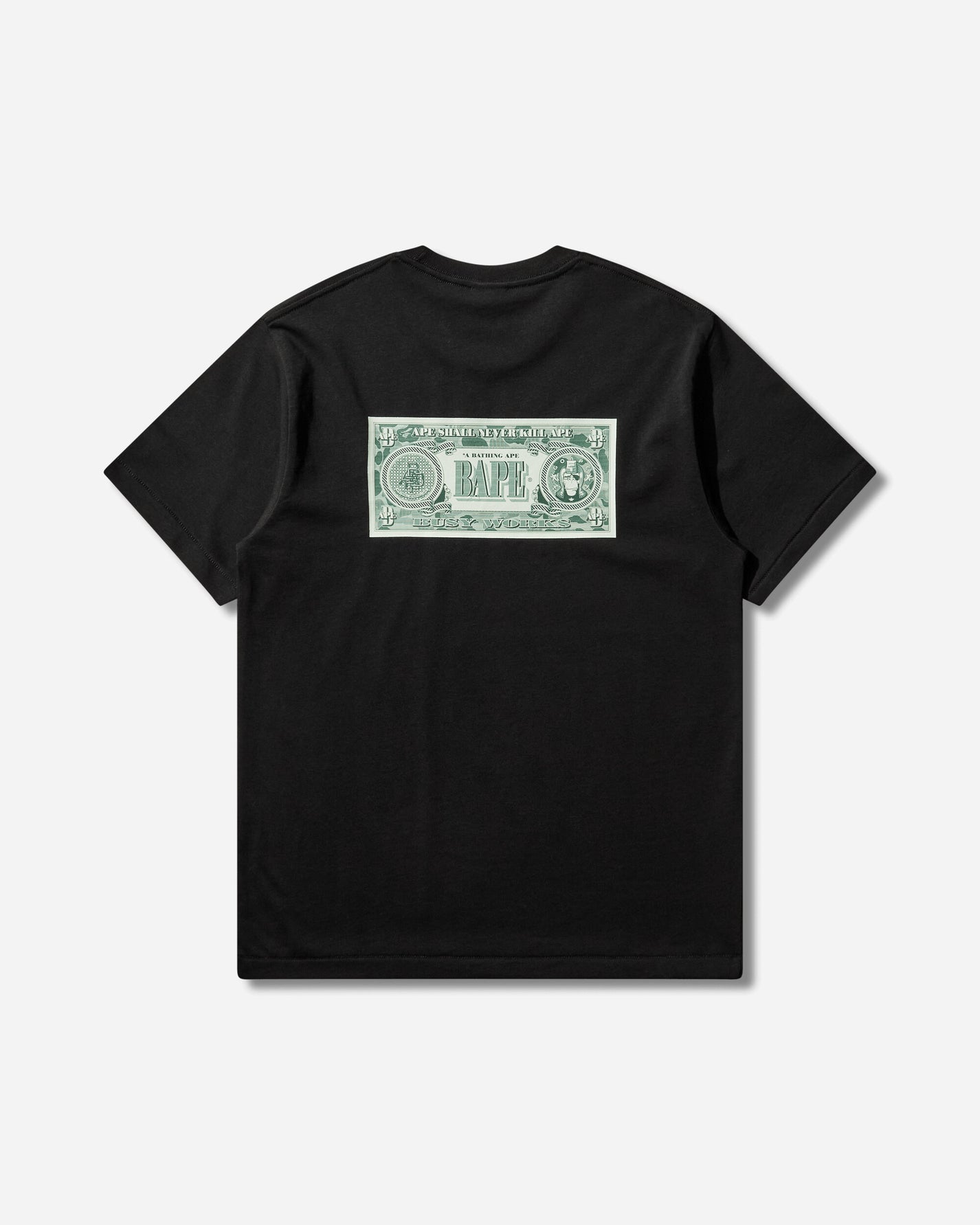 A Bathing Ape Bape Banknote Tee Black T-Shirts Shortsleeve 1M30110306 BLACK