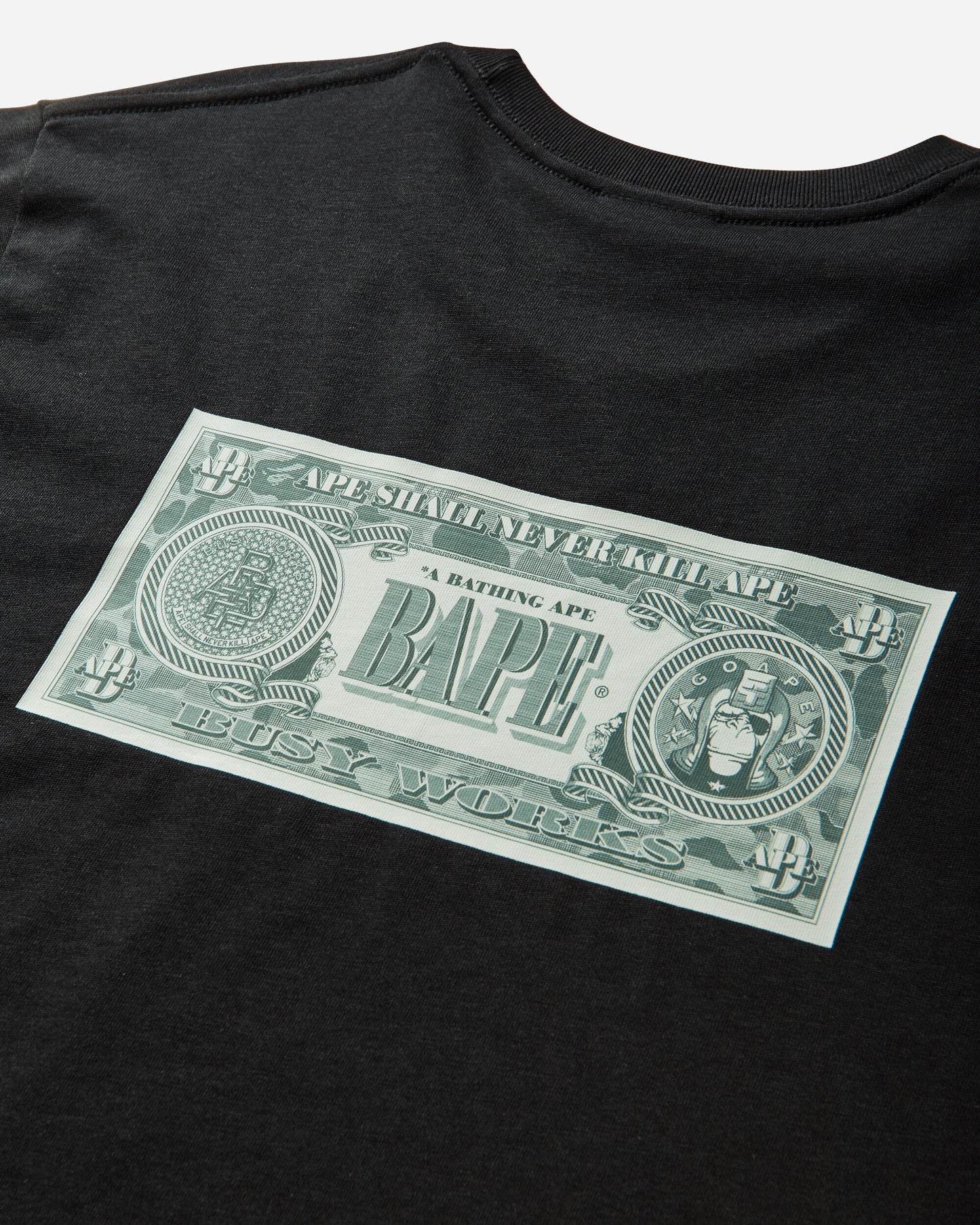 A Bathing Ape Bape Banknote Tee Black T-Shirts Shortsleeve 1M30110306 BLACK