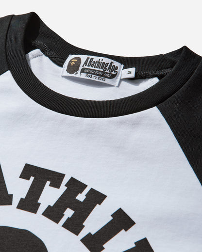 A Bathing Ape College Raglan Regular Fit Ls Tee White T-Shirts Shortsleeve 1M30111309 WHITE