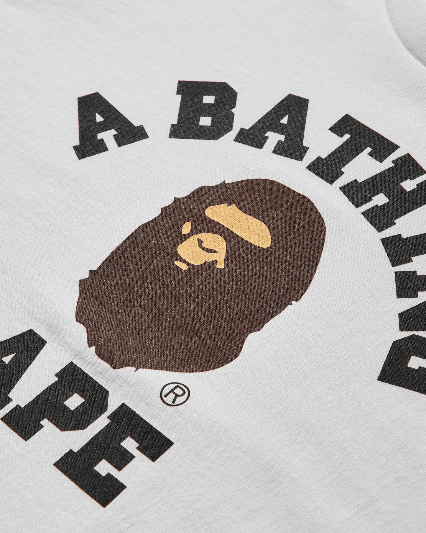 A Bathing Ape College Tee White T-Shirts Shortsleeve 1M30110001 WHITE