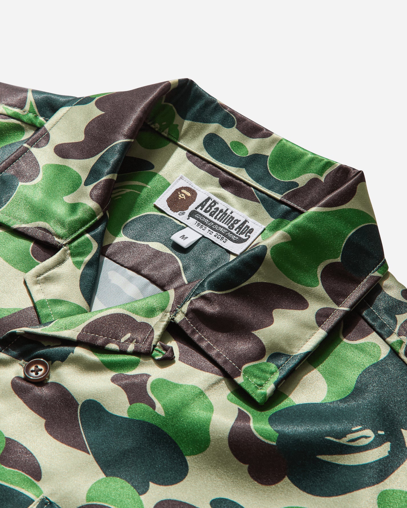 A Bathing Ape Abc Camo Open Collar Ss Shirts M Green Shirts Shortsleeve Shirt 1L30132007 GREEN