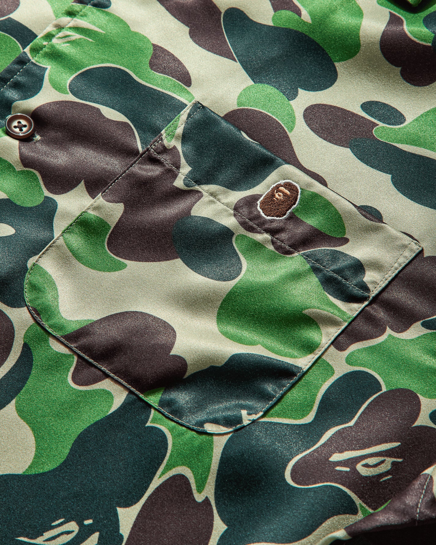 A Bathing Ape Abc Camo Open Collar Ss Shirts M Green Shirts Shortsleeve Shirt 1L30132007 GREEN