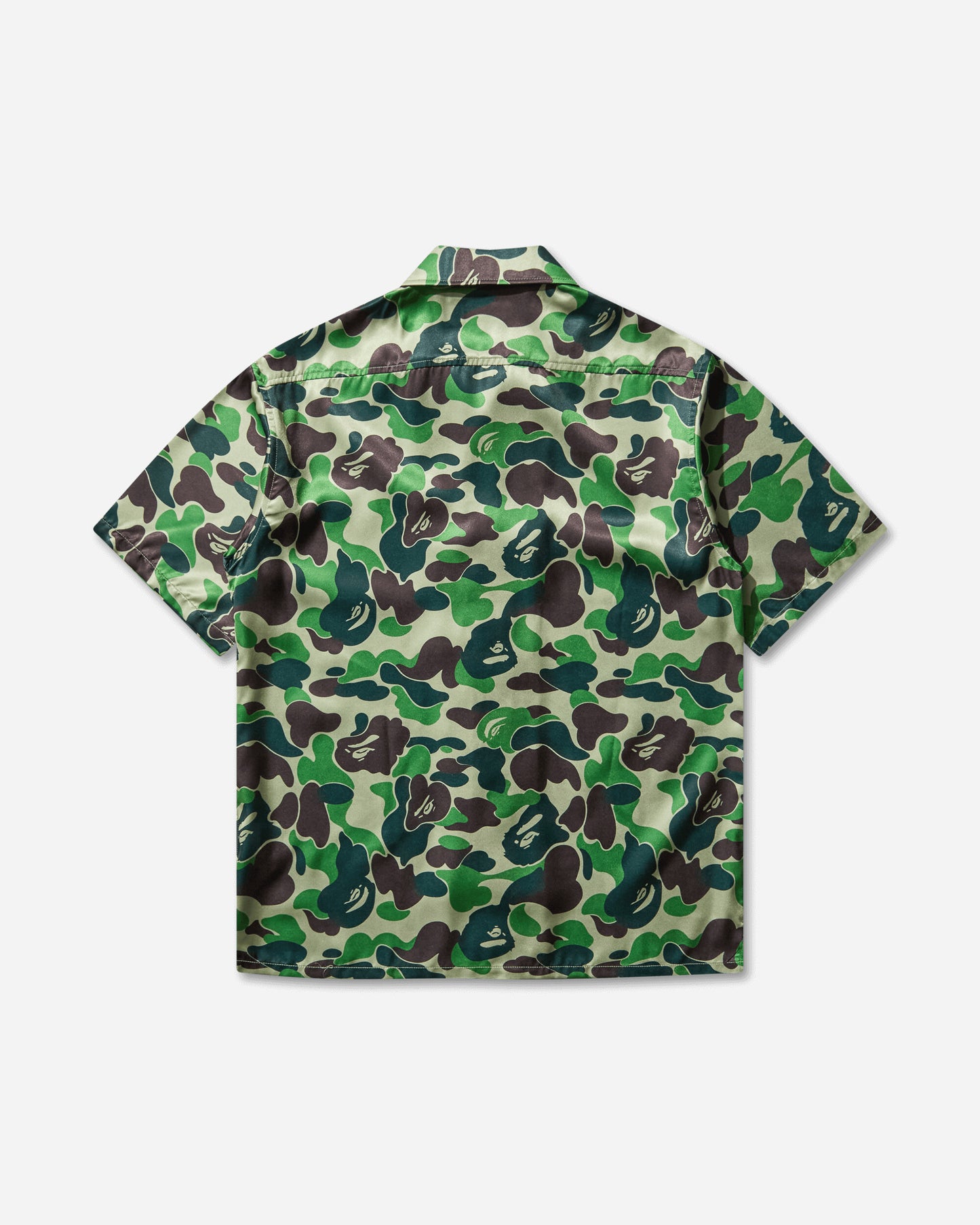 A Bathing Ape Abc Camo Open Collar Ss Shirts M Green Shirts Shortsleeve Shirt 1L30132007 GREEN