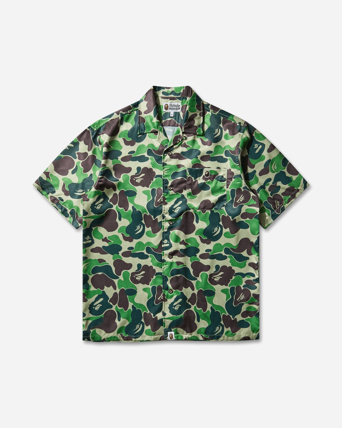 A Bathing Ape Abc Camo Open Collar Ss Shirts M Green Shirts Shortsleeve Shirt 1L30132007 GREEN