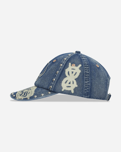 Aries Studded Mega Graphic Denim Cap Blue Hats Caps AR9005005 BLUE