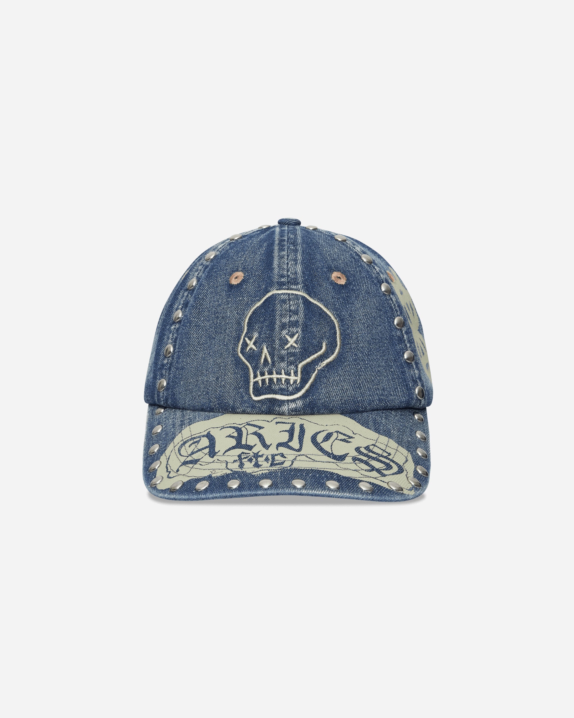 Aries Studded Mega Graphic Denim Cap Blue Hats Caps AR9005005 BLUE