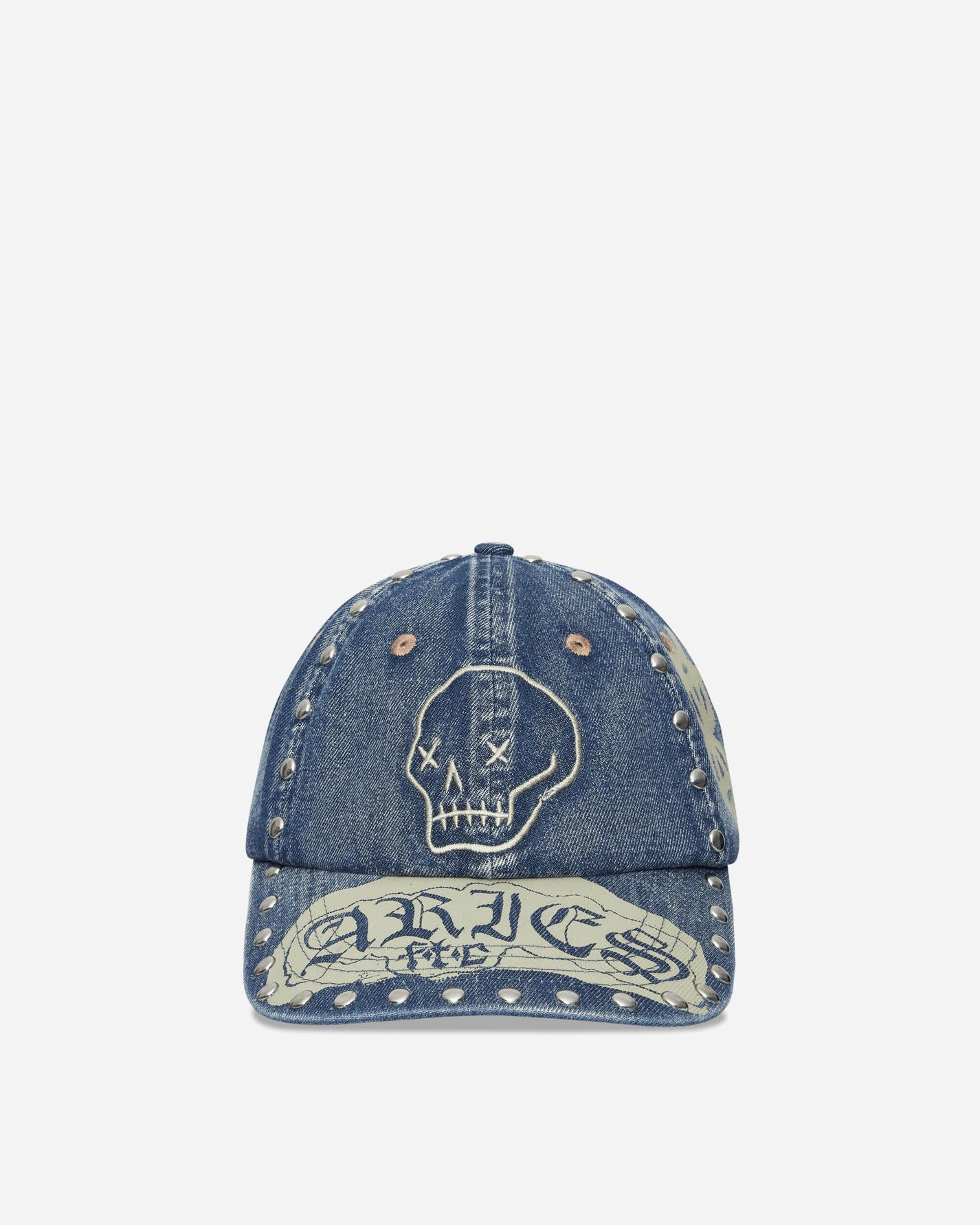 Aries Studded Mega Graphic Denim Cap Blue Hats Caps AR9005005 BLUE