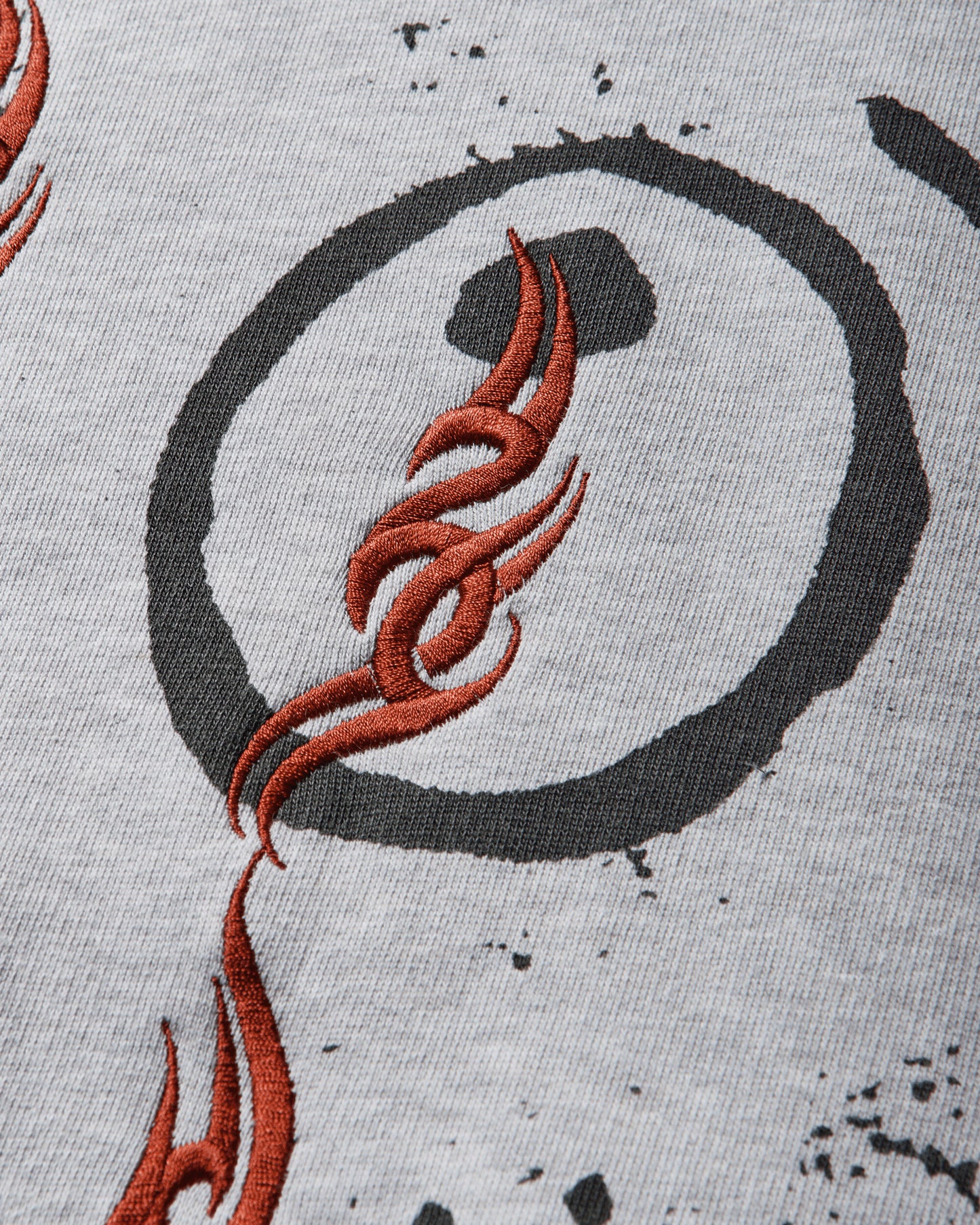 Aries Meowharishi Embroidered Sweat Grey Marl Sweatshirts Fleece AR2000505 GREYMARL