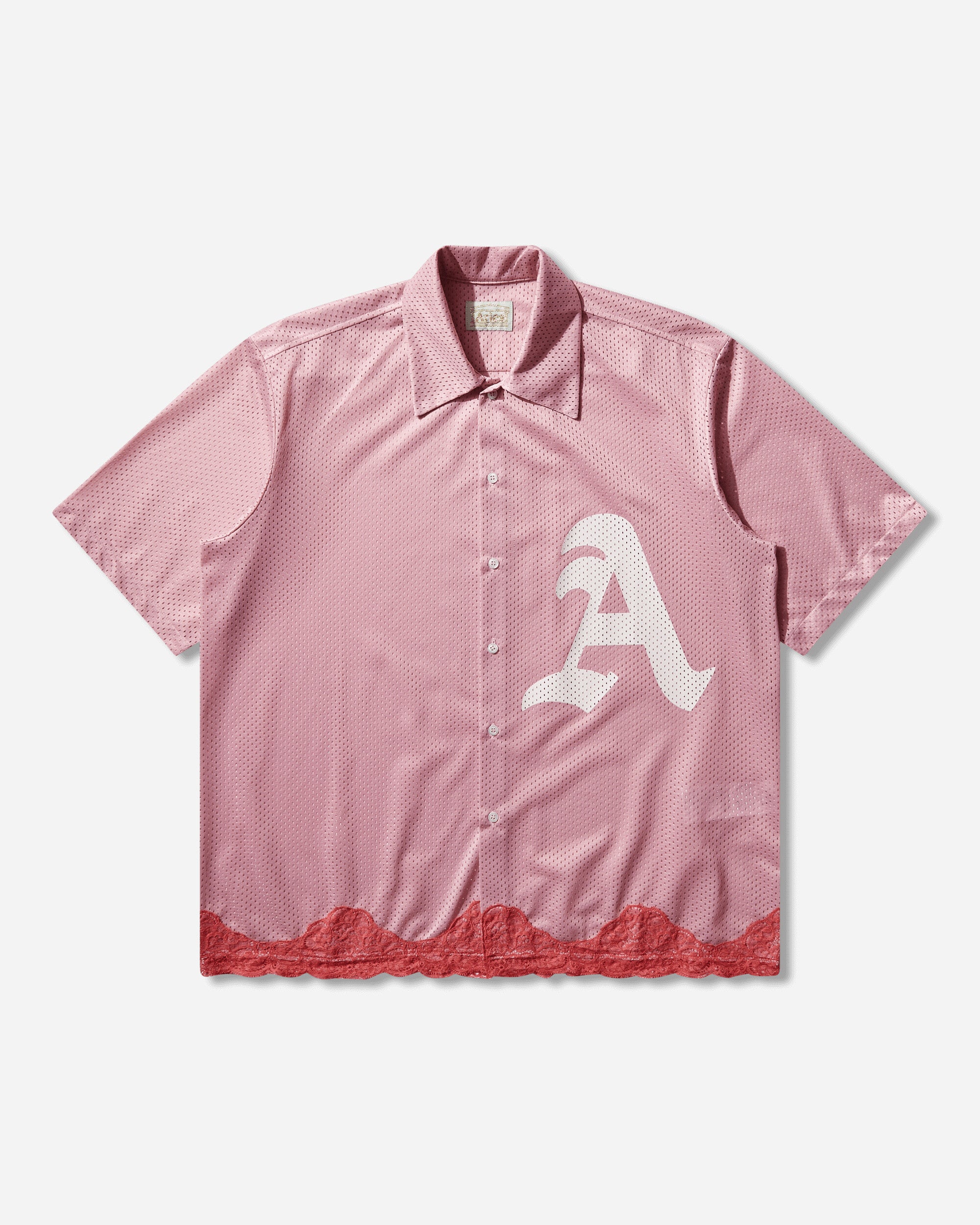 Aries Gothic Lace Airtex Hawaiian Shirt Pink Shirts Longsleeve Shirt AR4081205 PINK