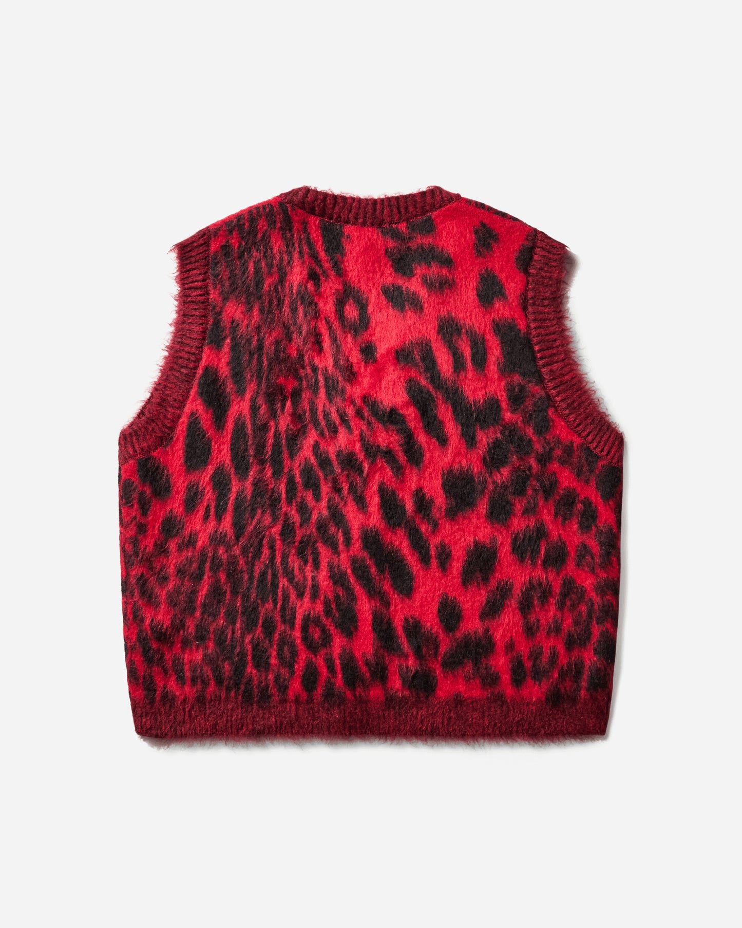 Aries Brushed Leopard Vest Red Knitwears Sweaters AR4004104 Red