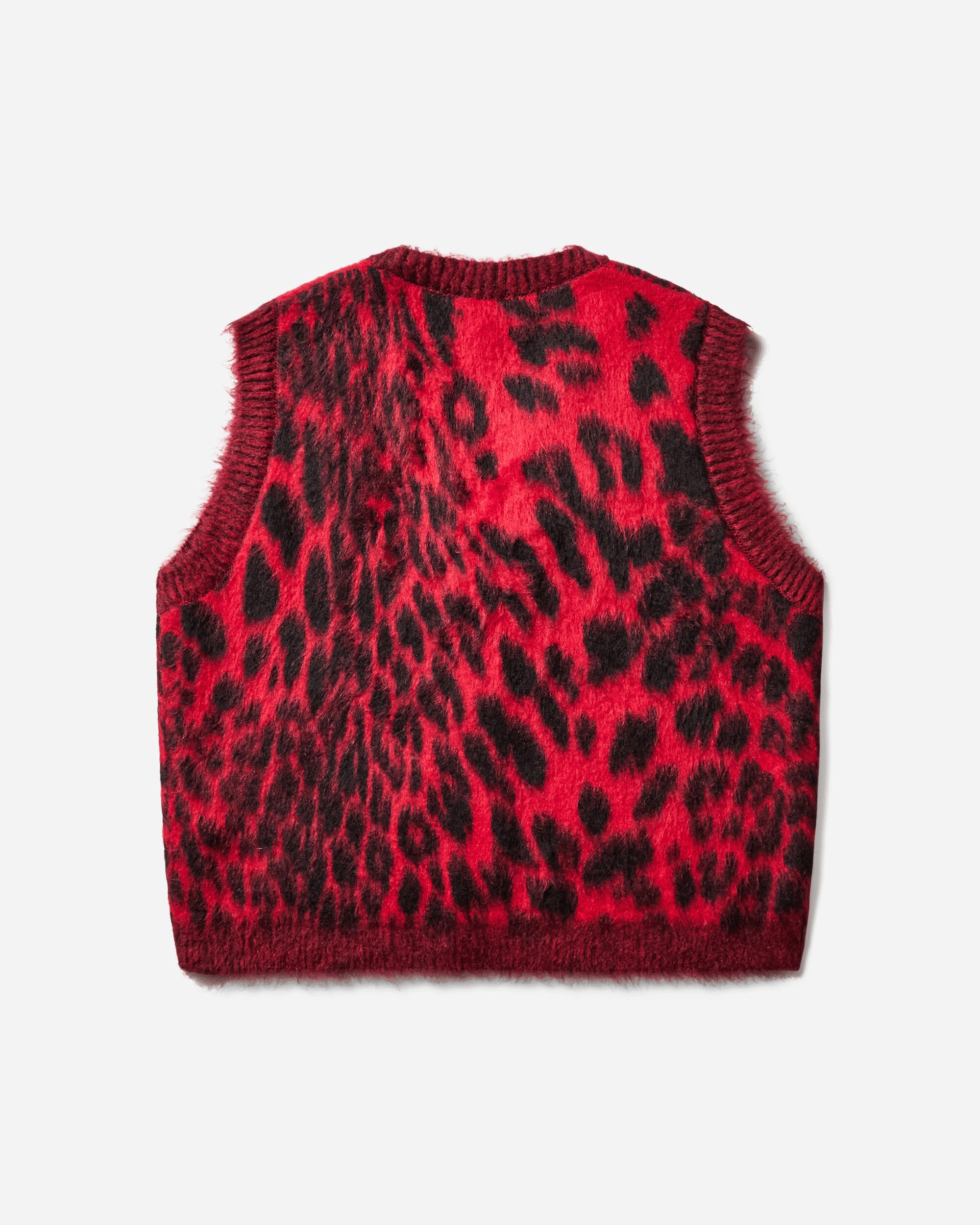 Aries Brushed Leopard Vest Red Knitwears Sweaters AR4004104 Red