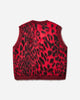 Aries Brushed Leopard Vest Red Knitwears Sweaters AR4004104 Red