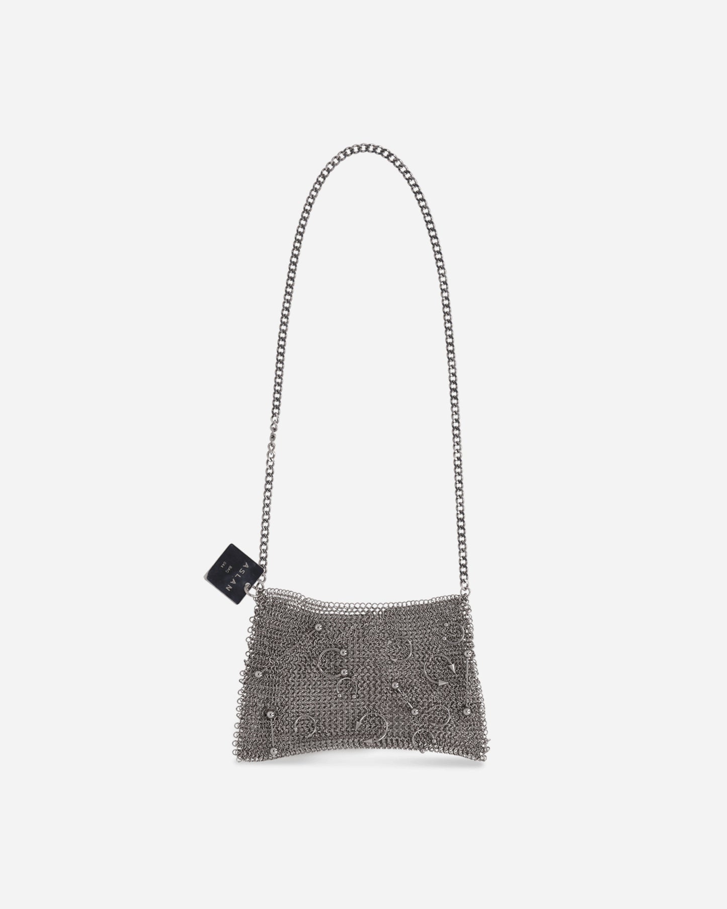 Aslan World Wmns Pierced Metal Bag Mini Heavy Metal Bags and Backpacks Shoulder Bags ASL-PMB HVYMTL