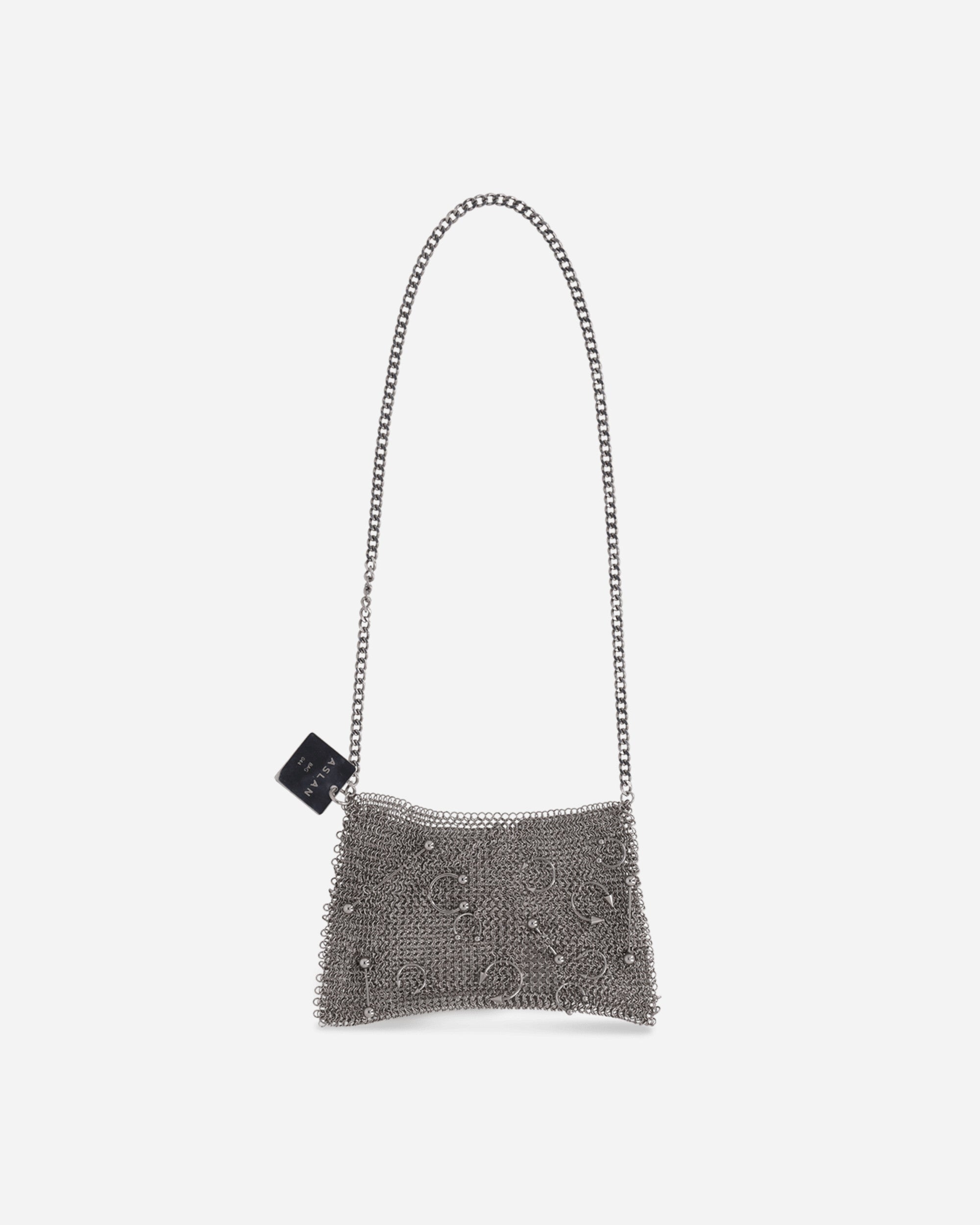 Aslan World Wmns Pierced Metal Bag Mini Heavy Metal Bags and Backpacks Shoulder Bags ASL-PMB HVYMTL