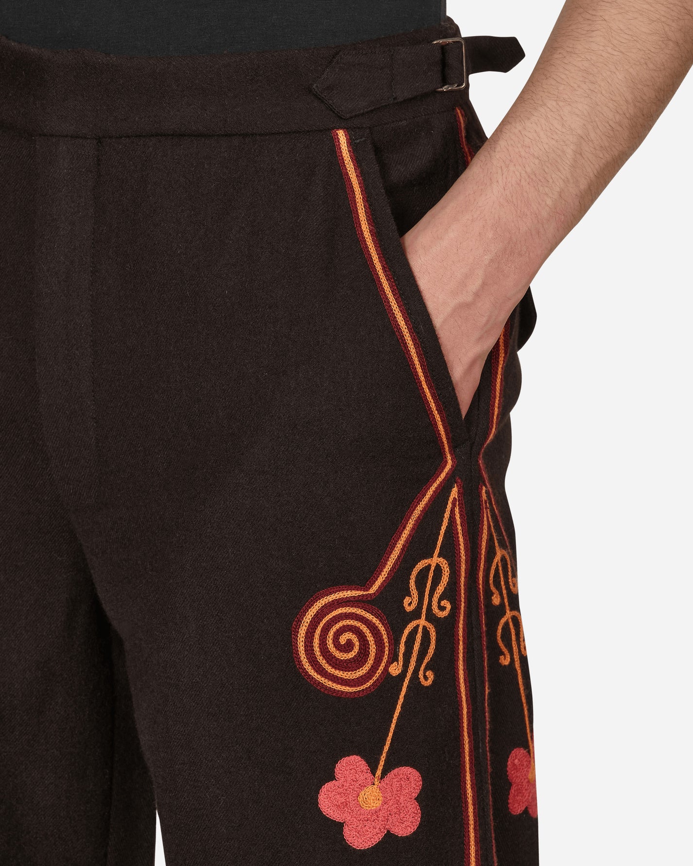 Bode Rancher Embroidered Brown Multi Pants Trousers MR24PA03W002 111