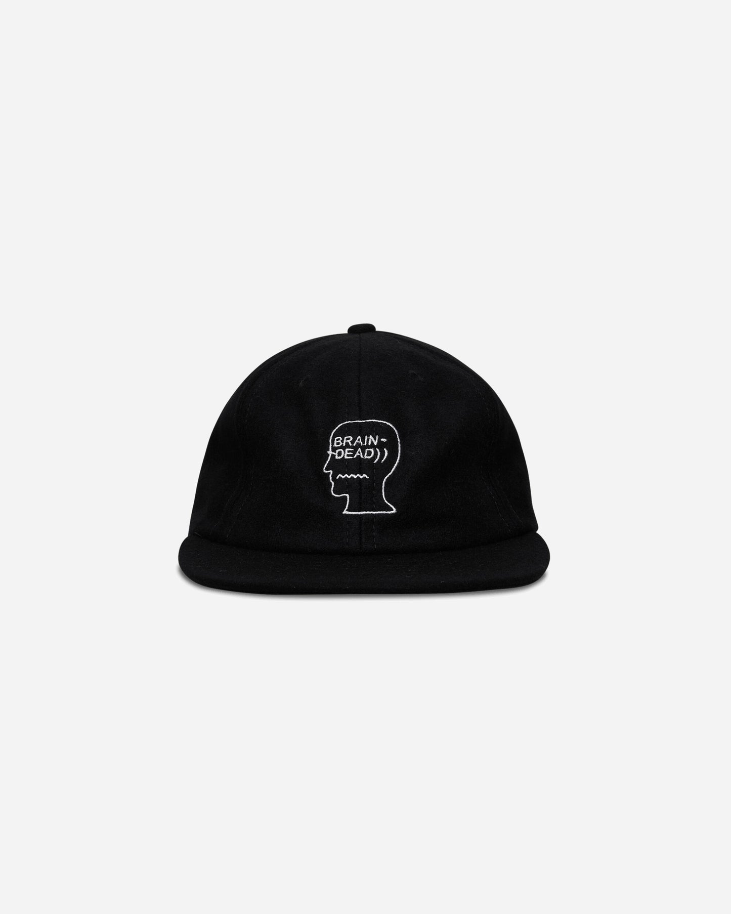 Brain Dead Flannel Classic Logohead 6 Panel Hat Black Hats Bucket F25HO1004631 Black
