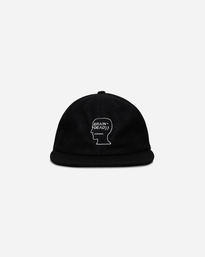 Brain Dead Flannel Classic Logohead 6 Panel Hat Black Hats Bucket F25HO1004631 Black