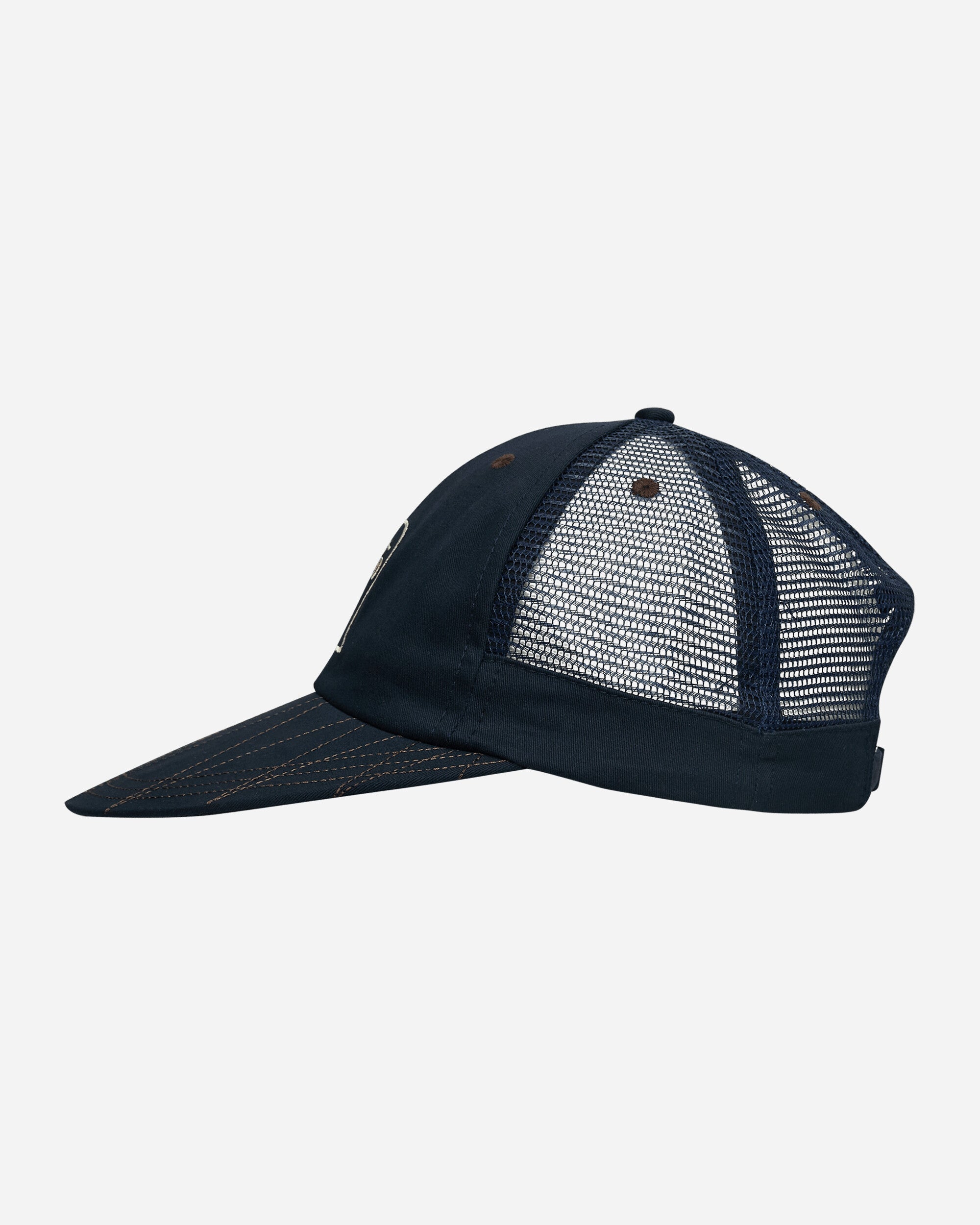 Brain Dead Logohead Long Brim Mesh Panel Hat Navy Hats Caps BDS25H010042 NAVY