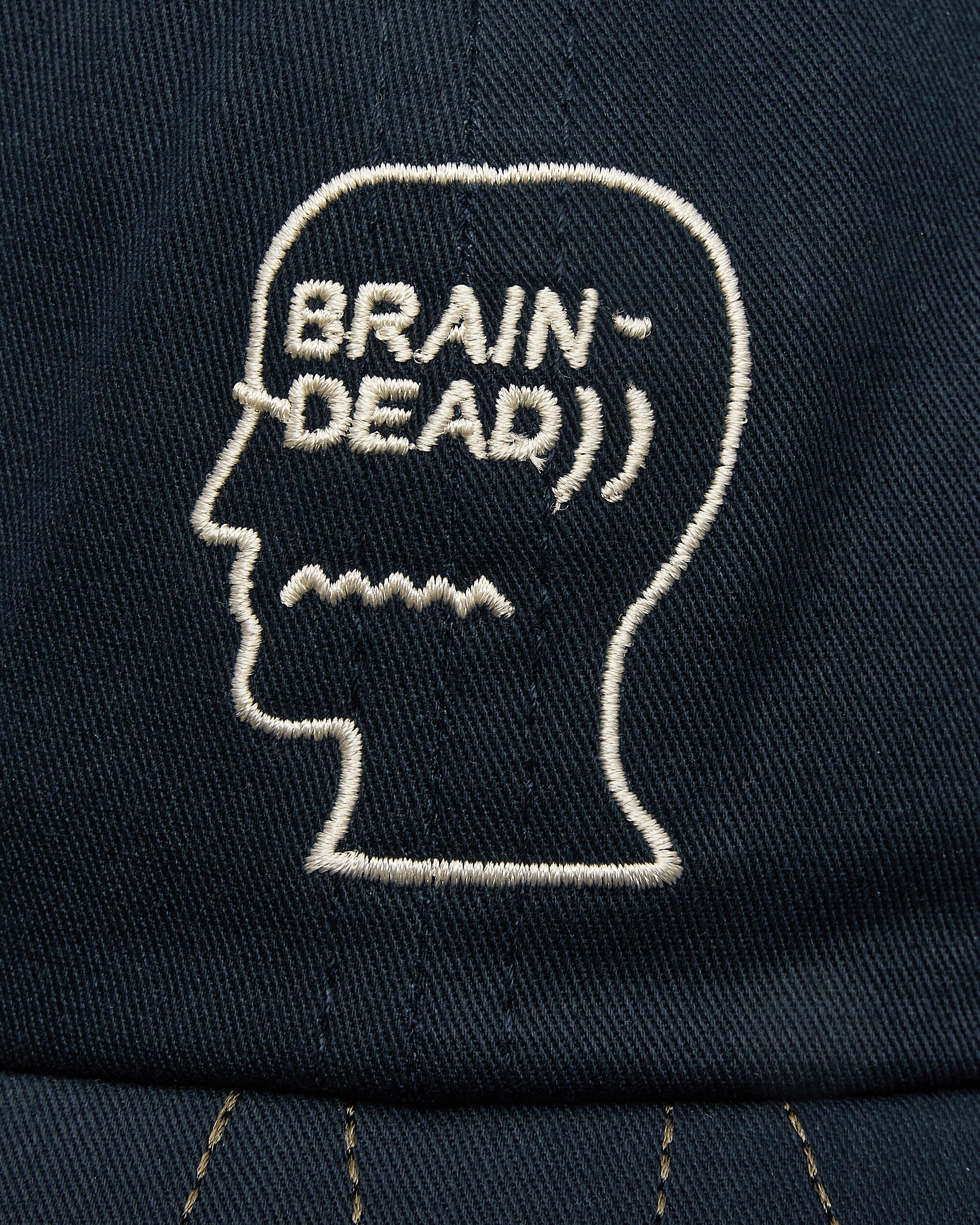 Brain Dead Logohead Long Brim Mesh Panel Hat Navy Hats Caps BDS25H010042 NAVY