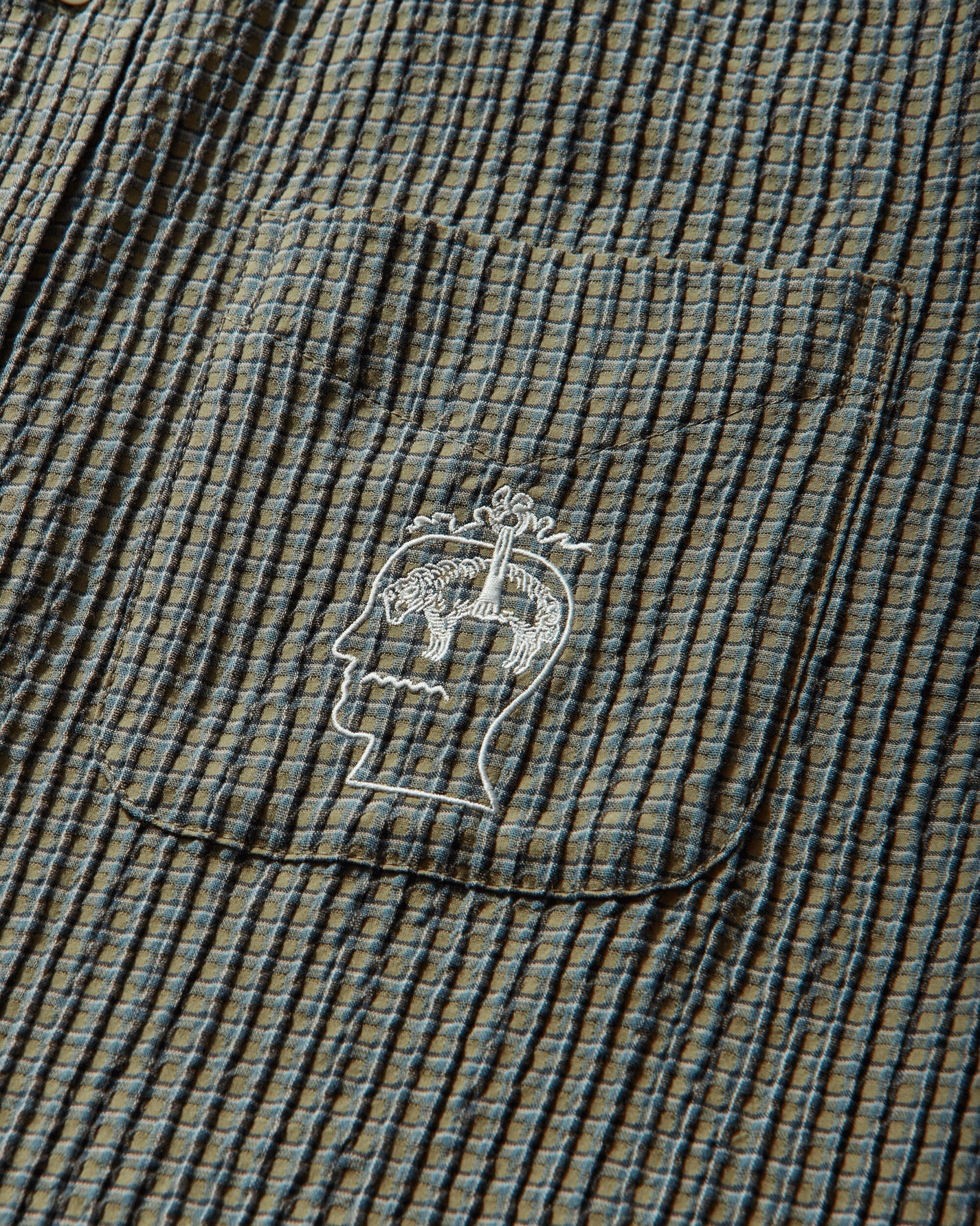 Brain Dead Bbc Check Oxford Button Up Shirt Green Shirts Longsleeve Shirt F25T24O04604 Green