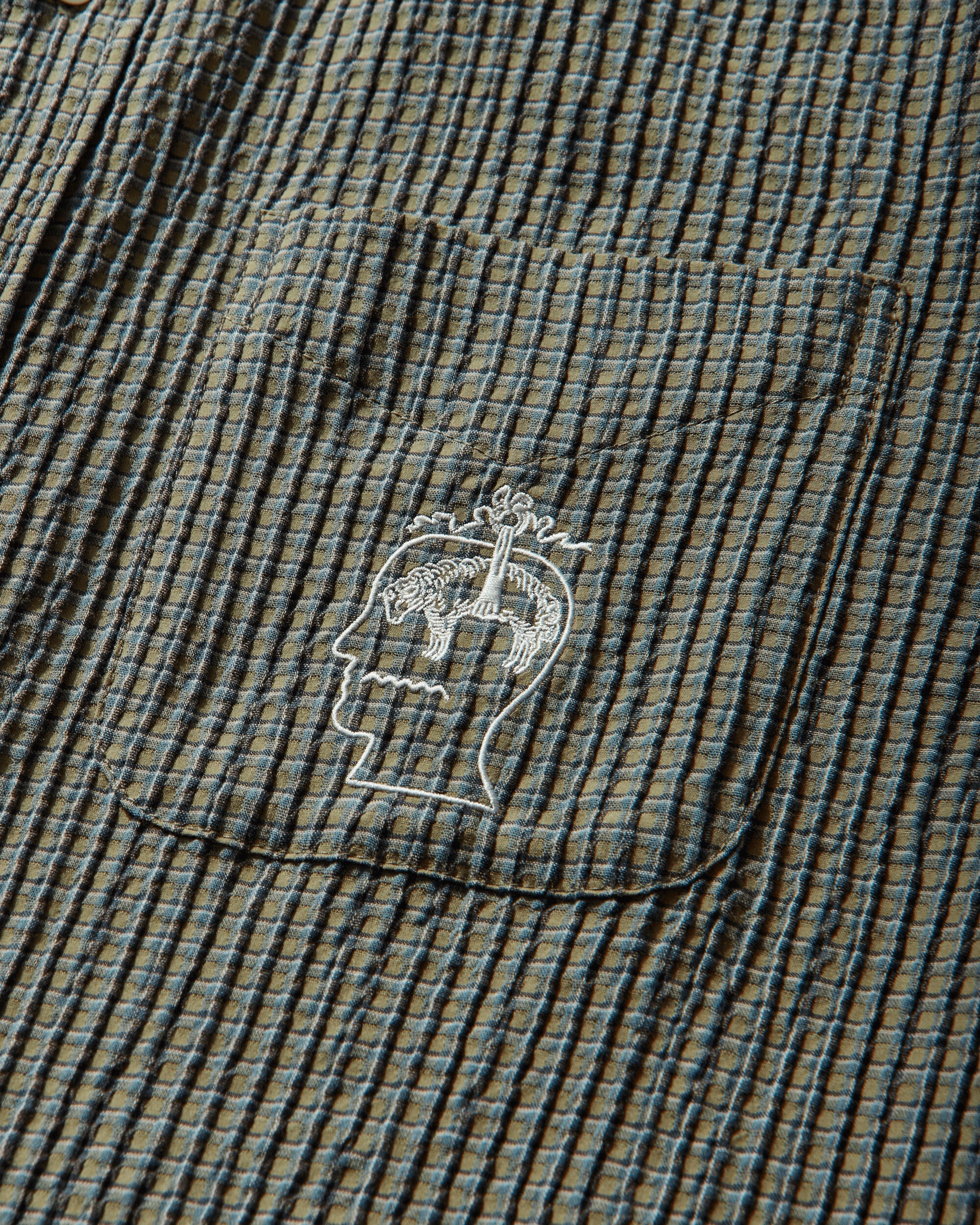 Brain Dead Bbc Check Oxford Button Up Shirt Green Shirts Longsleeve Shirt F25T24O04604 Green