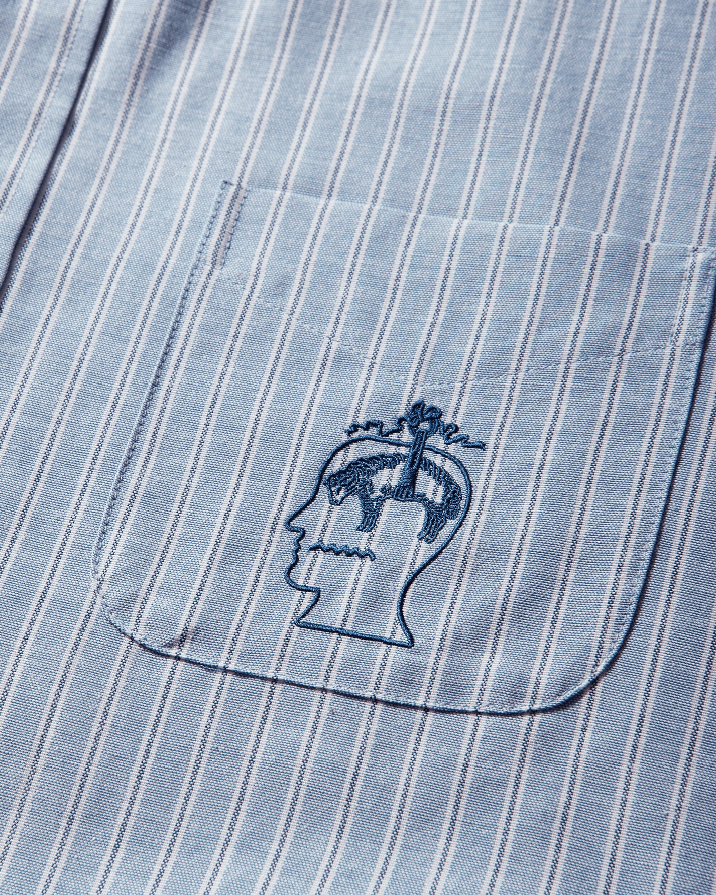 Brain Dead Bbc Organic Panel Oxford Button Up Lt Blue Shirts Longsleeve Shirt F25T24O04603 Blue