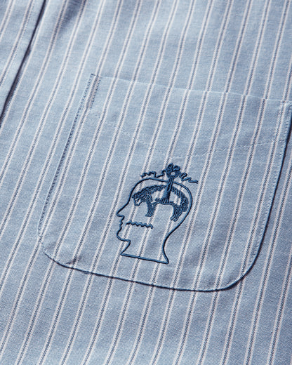 Brain Dead Bbc Organic Panel Oxford Button Up Lt Blue Shirts Longsleeve Shirt F25T24O04603 Blue