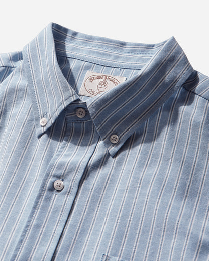 Brain Dead Bbc Organic Panel Oxford Button Up Lt Blue Shirts Longsleeve Shirt F25T24O04603 Blue