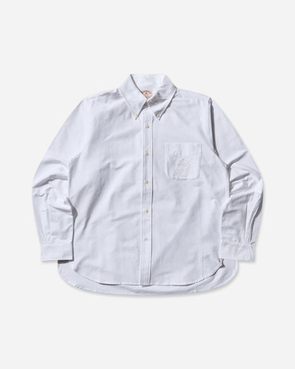 Brain Dead Brooks Brothers Selvedge Oxford Button Up White Shirts Longsleeve Shirt BDB24T240041 WHT