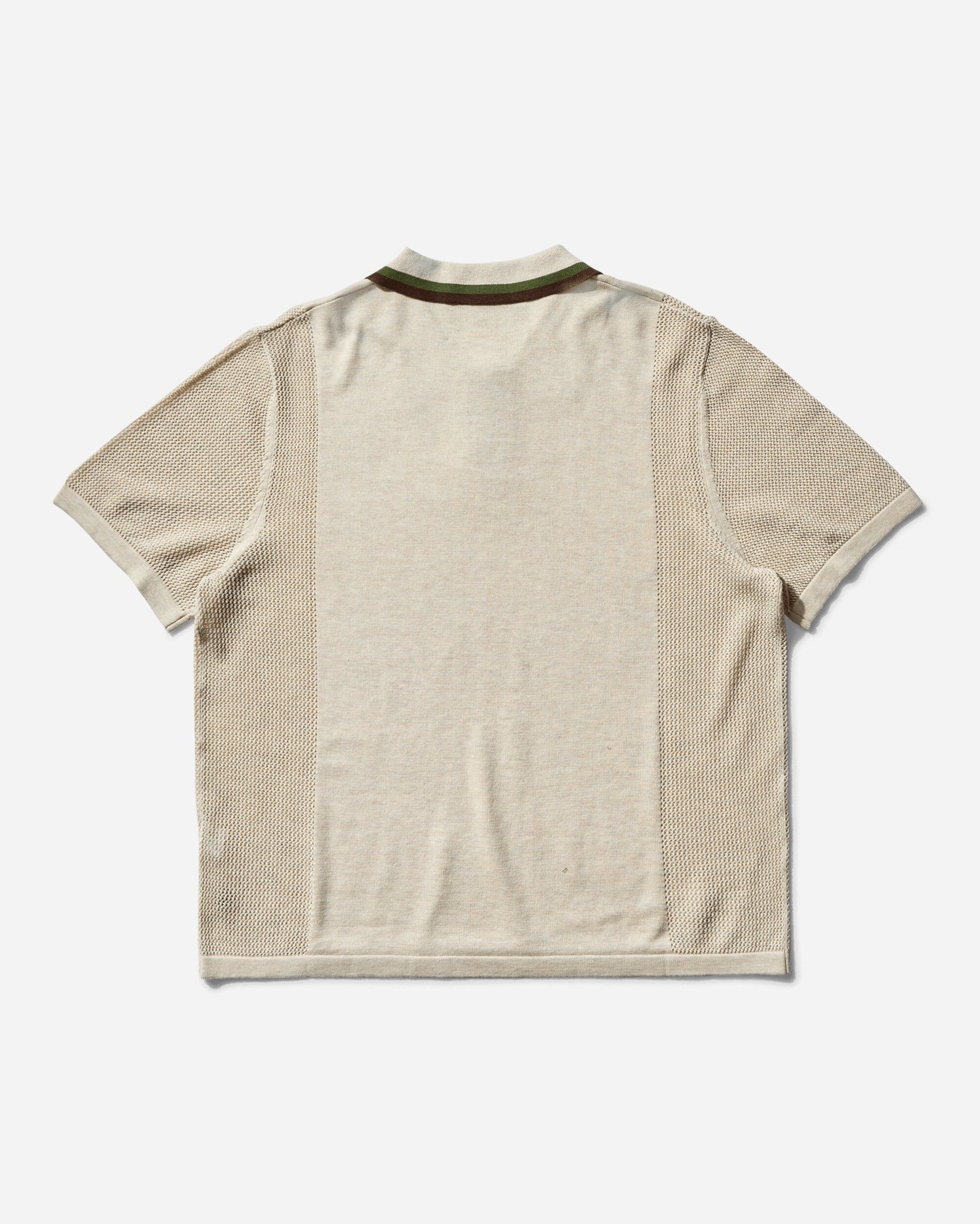 Brain Dead Logo Head Pointelle Polo Natural T-Shirts Polo BDS25T260043 NATU