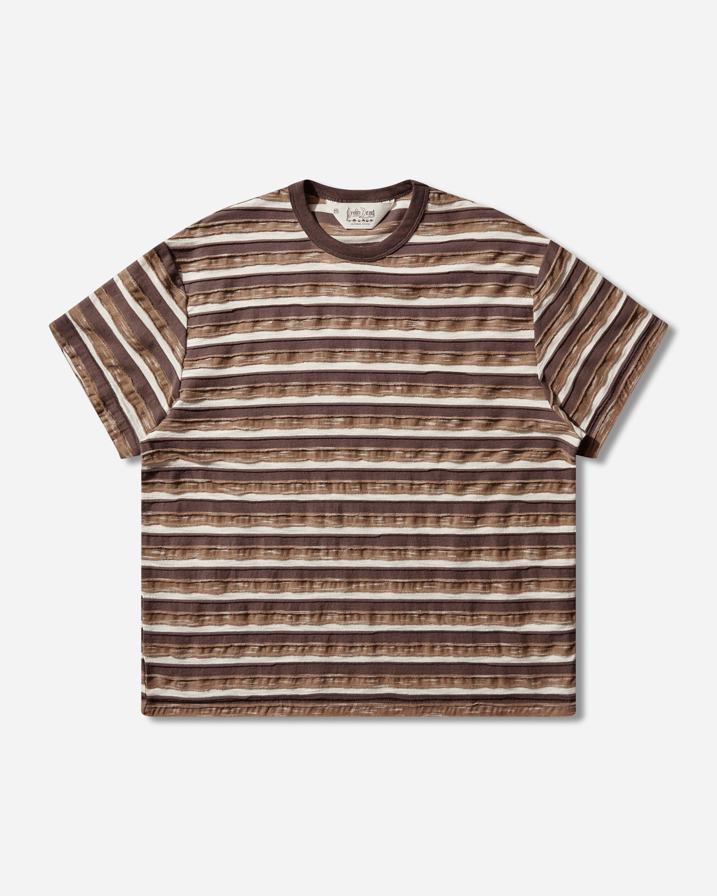 Brain Dead Casey Striped T Shirt Coffee Shirts Shortsleeve Shirt P26T00004980 Brown