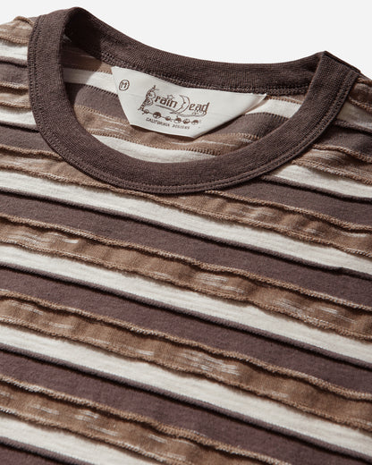 Brain Dead Casey Striped T Shirt Coffee Shirts Shortsleeve Shirt P26T00004980 Brown