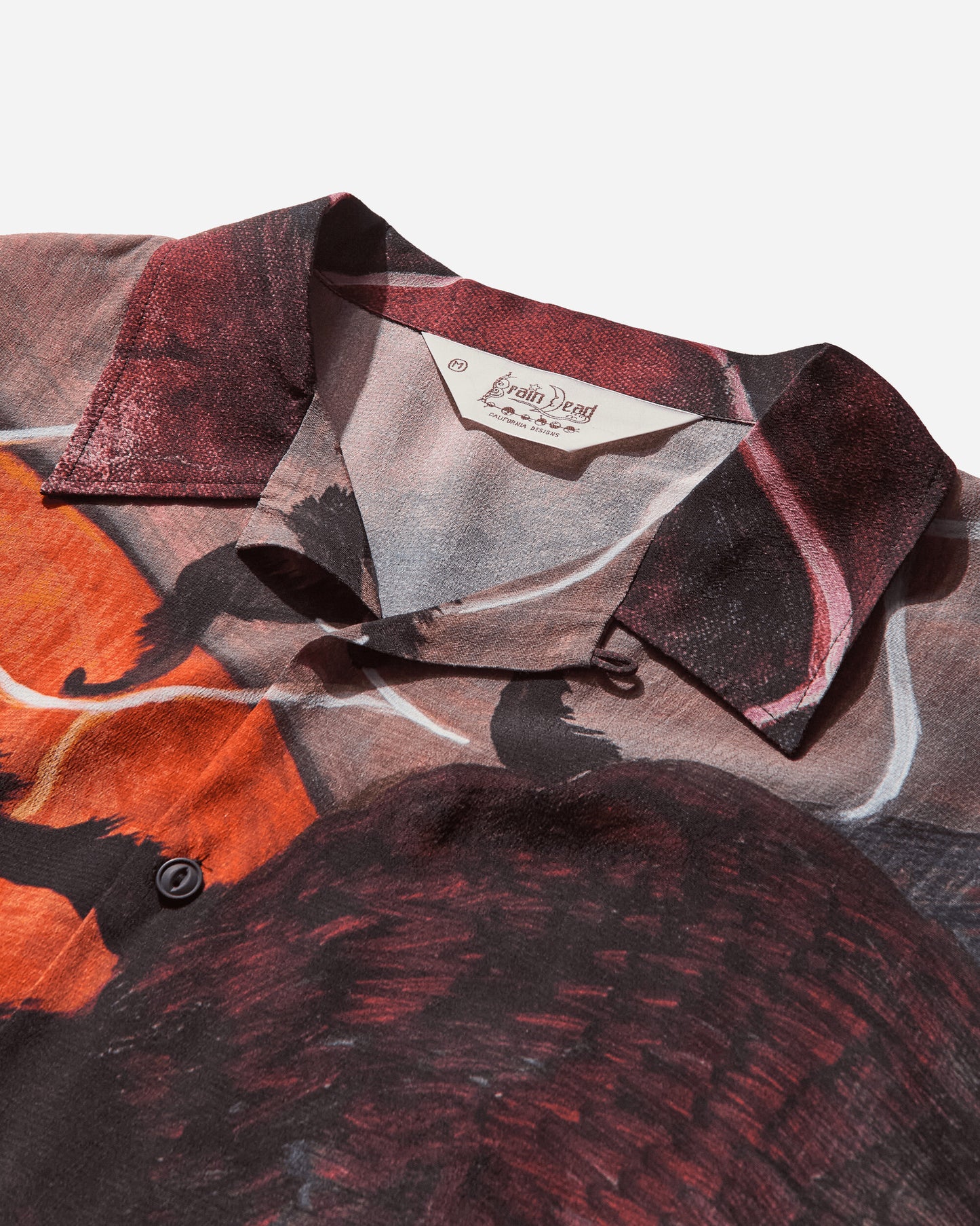 Brain Dead Spiral Orb Short Sleeve Button Up Shirt Burgundy Shirts Shortsleeve Shirt BDS25T050042 BURG