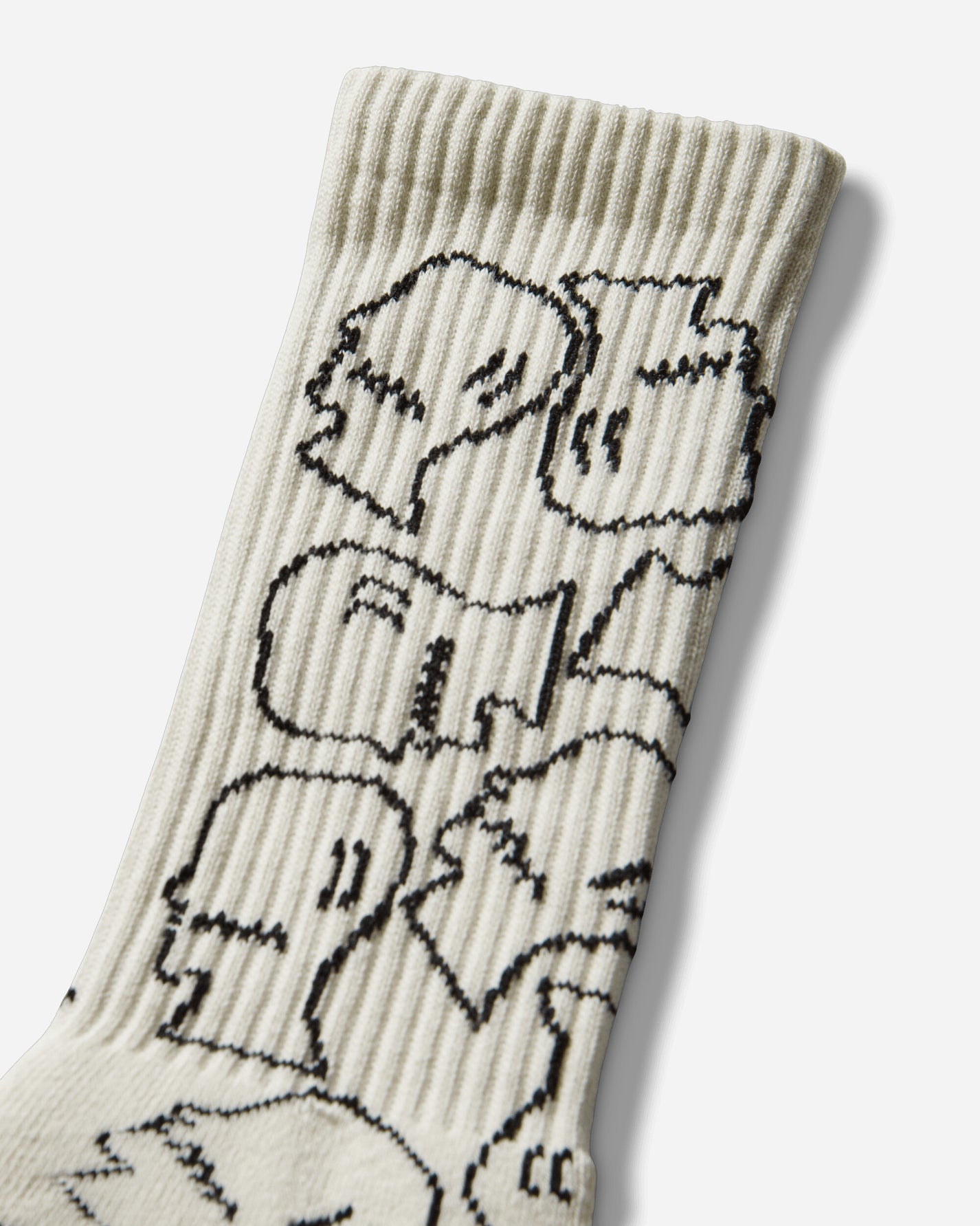 Brain Dead Logohead Crew Socks Cream Underwear Socks F25AO9004583 Beige