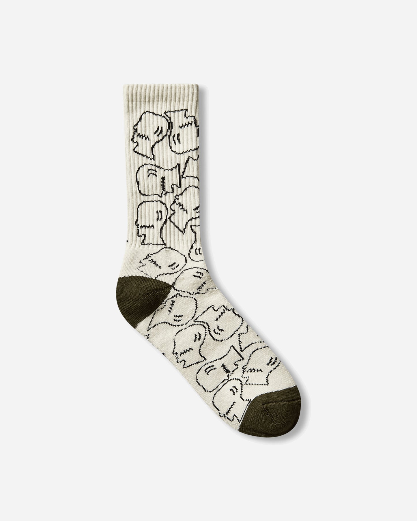 Brain Dead Logohead Crew Socks Cream Underwear Socks F25AO9004583 Beige