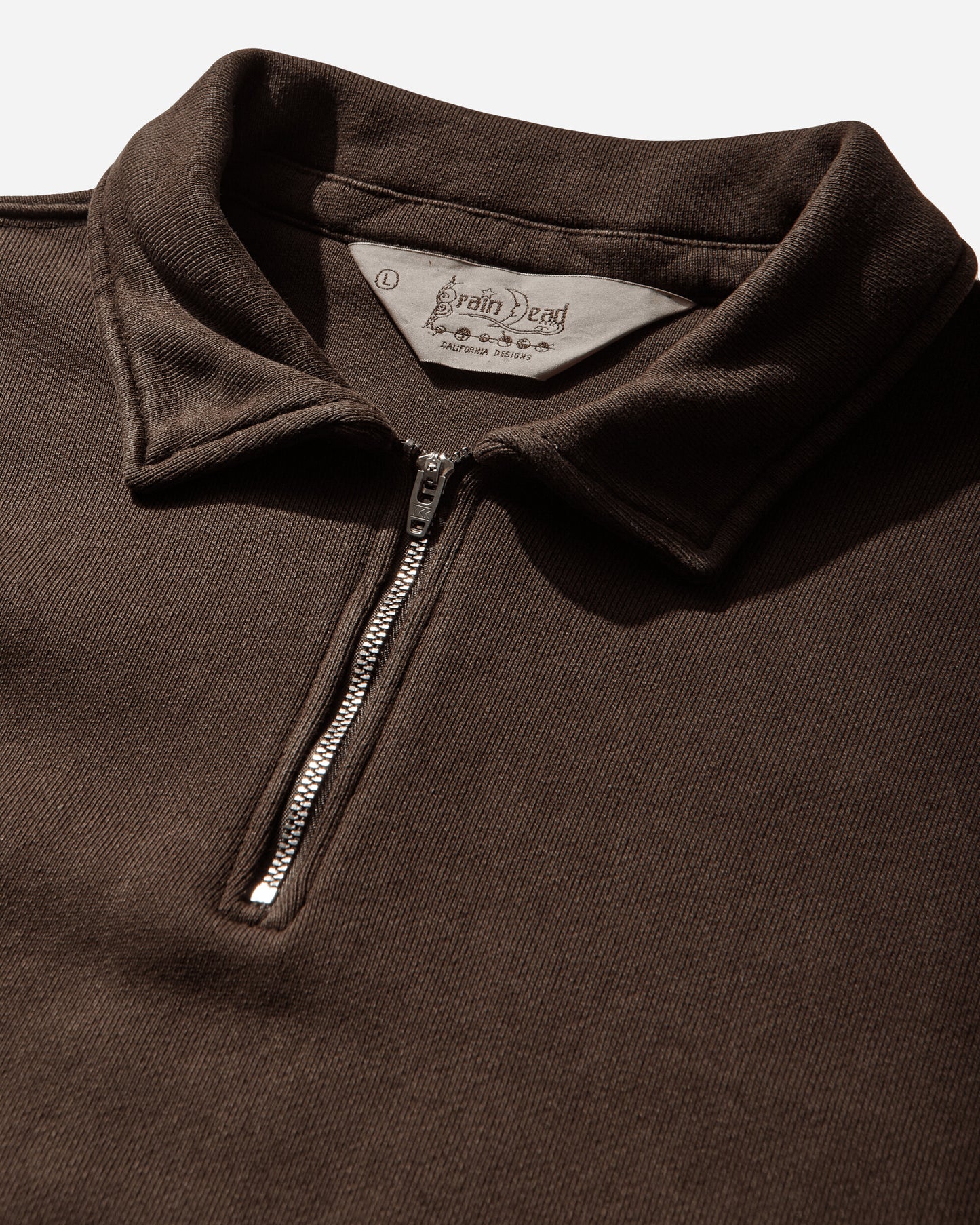 Brain Dead Half Zip Collared Sweatshirt Brown Knitwears Sweaters P26O19004826 Brown