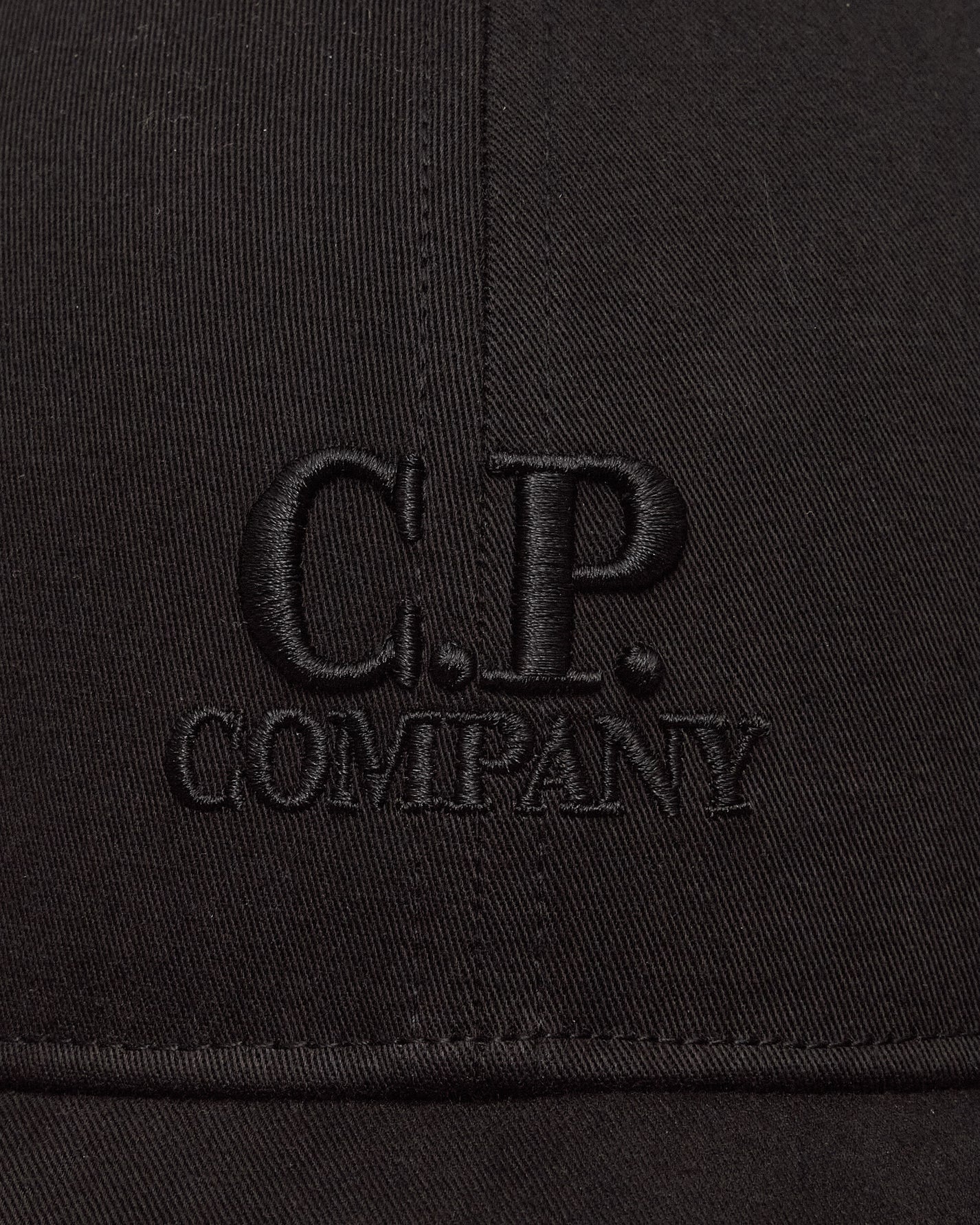 C.P. Company Gabardine Logo Cap Black Hats Caps RCCMAC750A-006288A 999