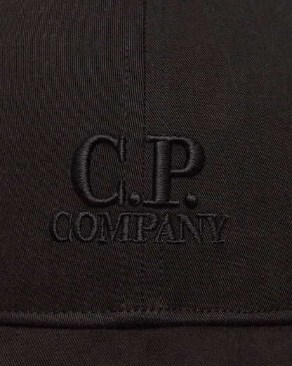 C.P. Company Gabardine Logo Cap Black Hats Caps RCCMAC750A-006288A 999